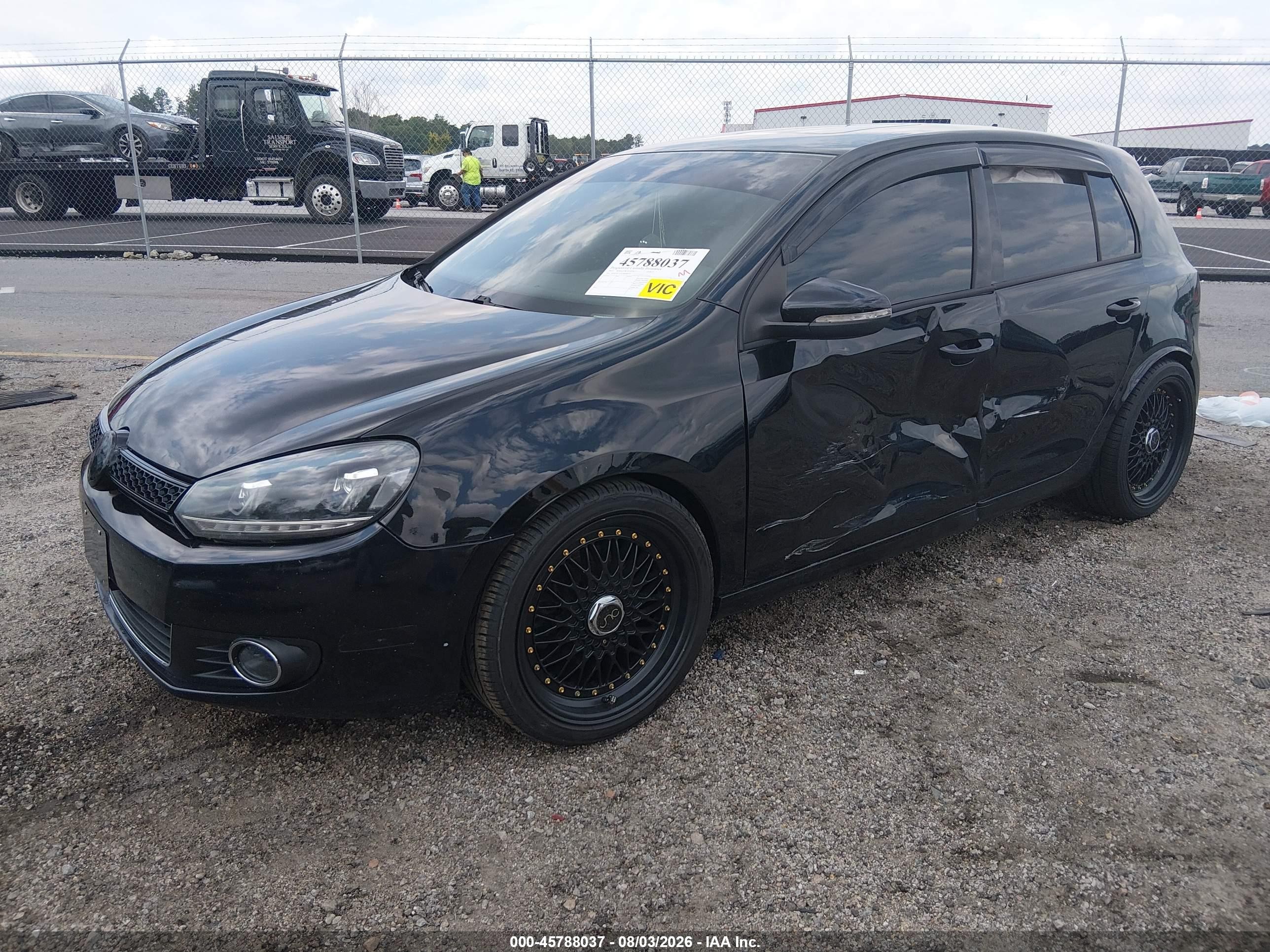 2012 Volkswagen Golf 2.5l 4-door Black vin: WVWDB7AJ5CW280575