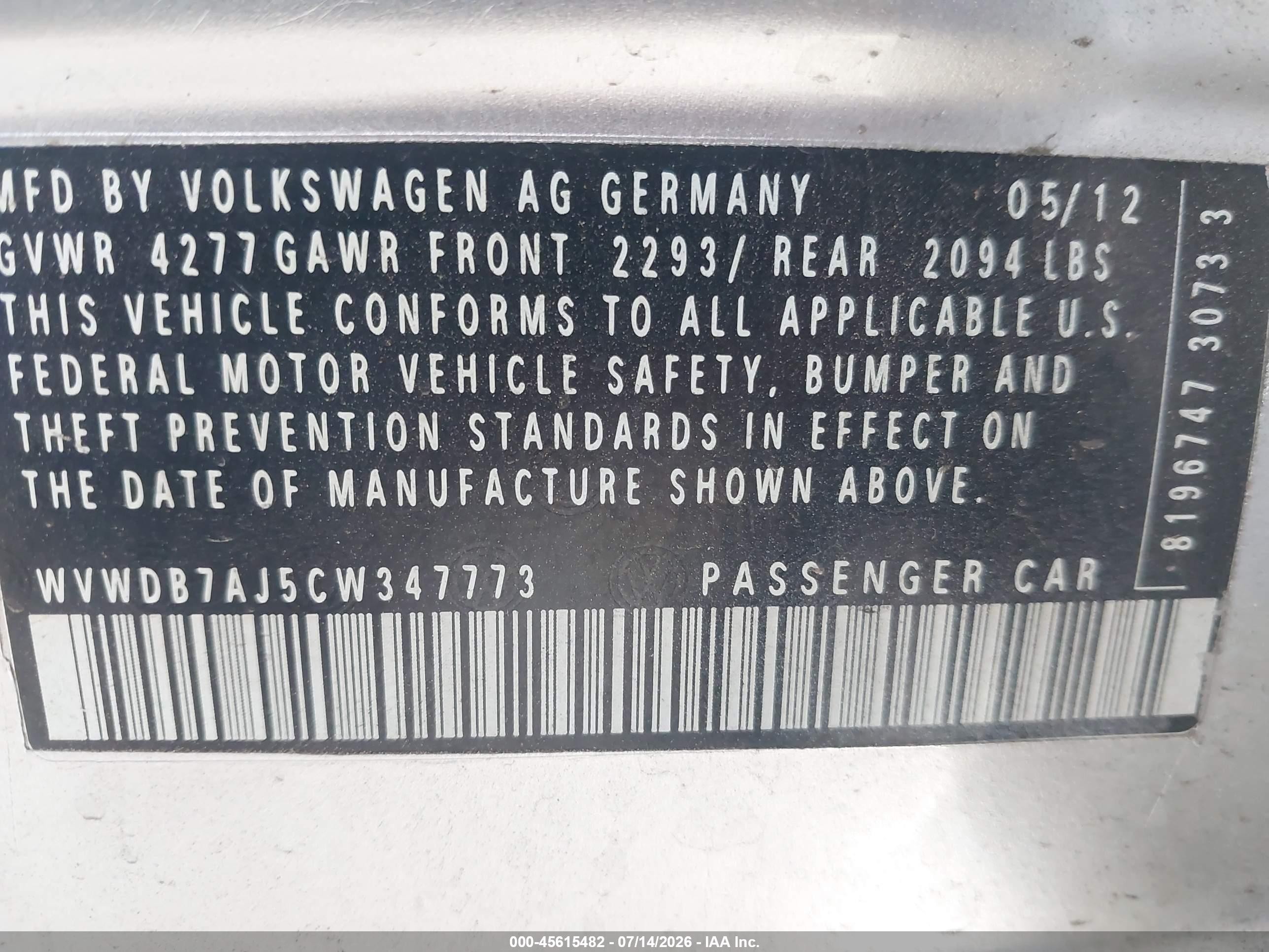 2012 Volkswagen Golf 2.5l 4-door Серебряный vin: WVWDB7AJ5CW347773