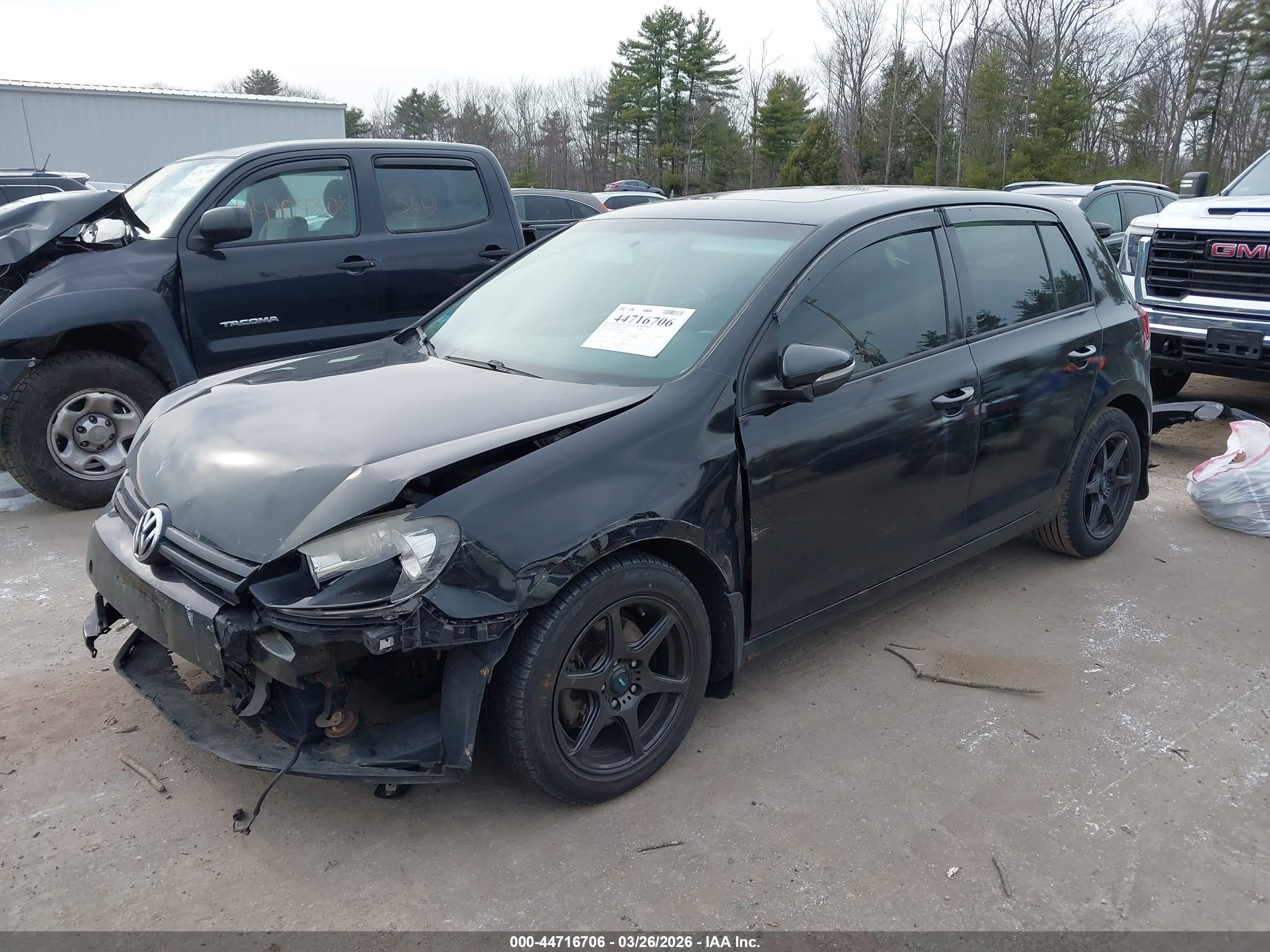 2010 Volkswagen Golf 4-door Black vin: WVWDB7AJ6AW414975