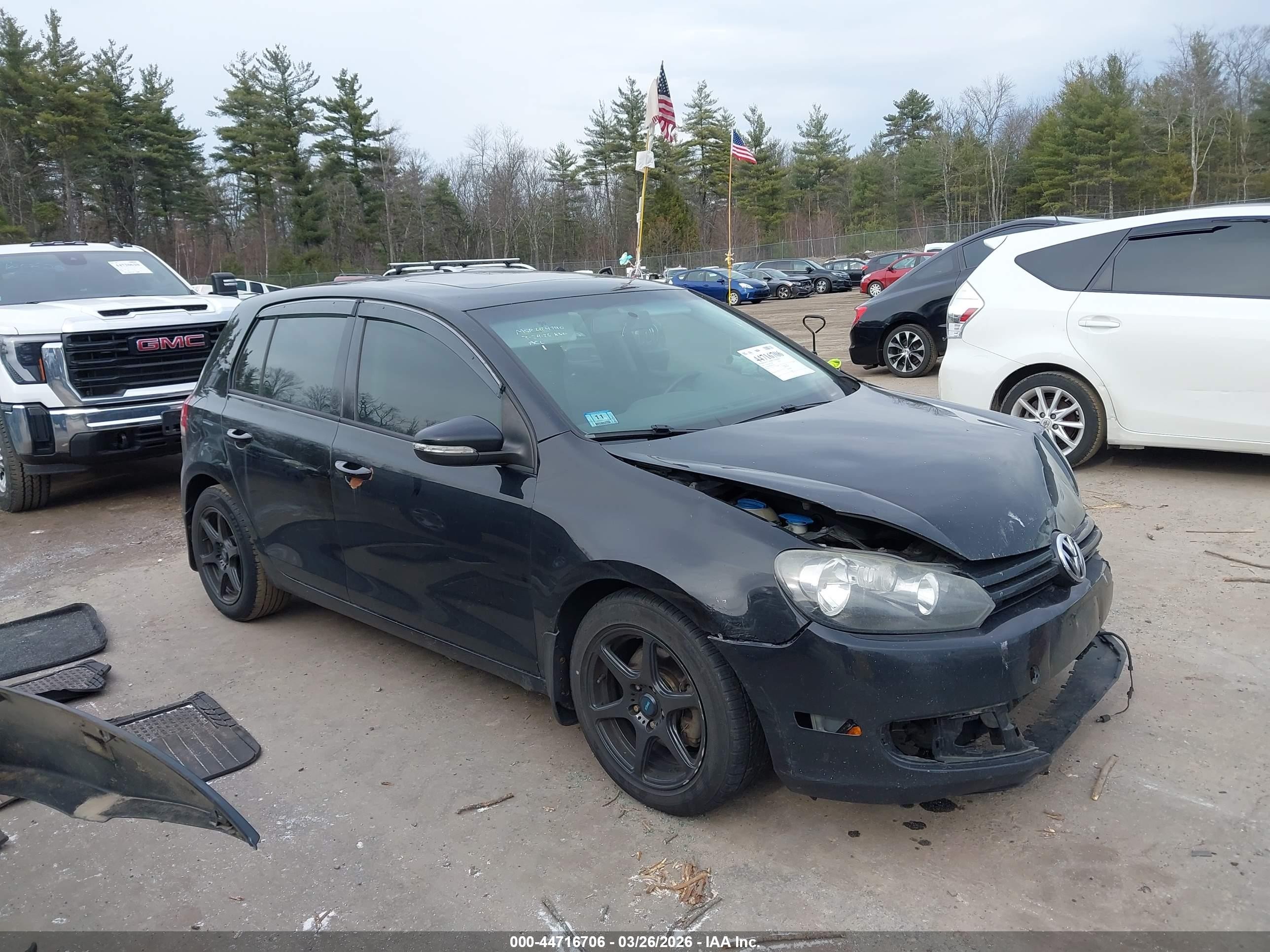 2010 Volkswagen Golf 4-door Black vin: WVWDB7AJ6AW414975