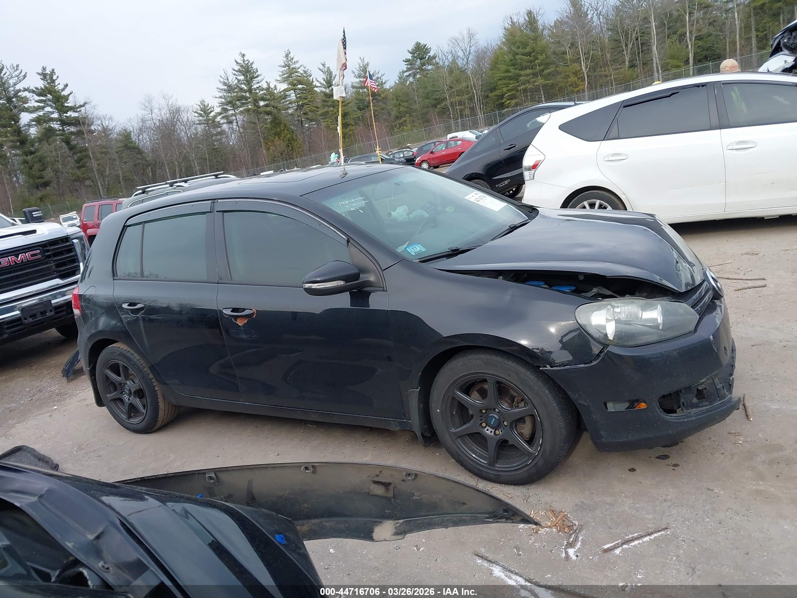 2010 Volkswagen Golf 4-door Black vin: WVWDB7AJ6AW414975