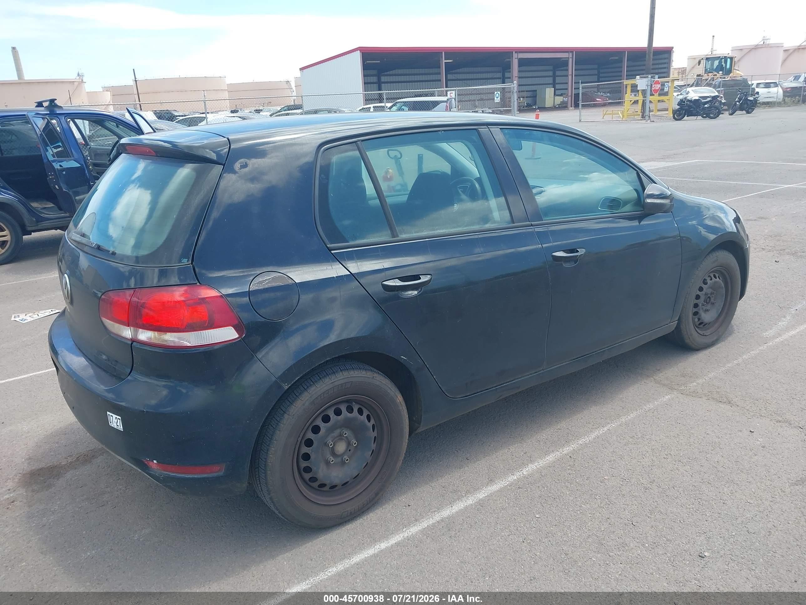 2012 Volkswagen Golf 2.5l 4-door Black vin: WVWDB7AJ6CW287700