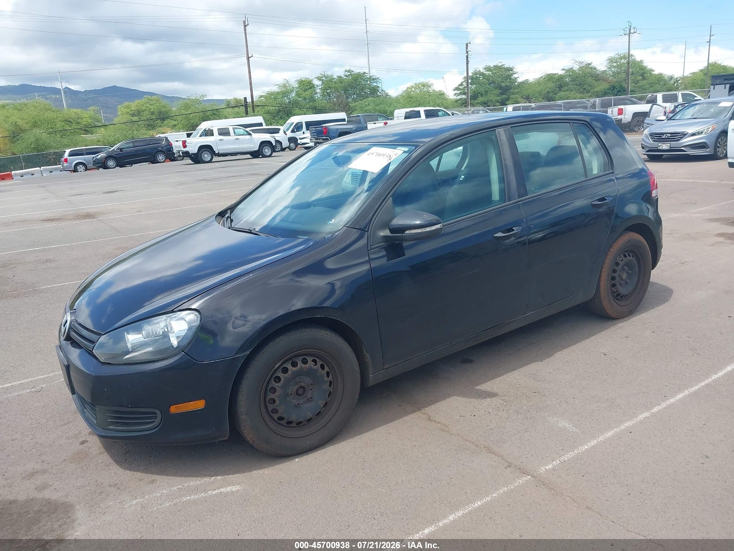 2012 Volkswagen Golf 2.5l 4-door Black vin: WVWDB7AJ6CW287700