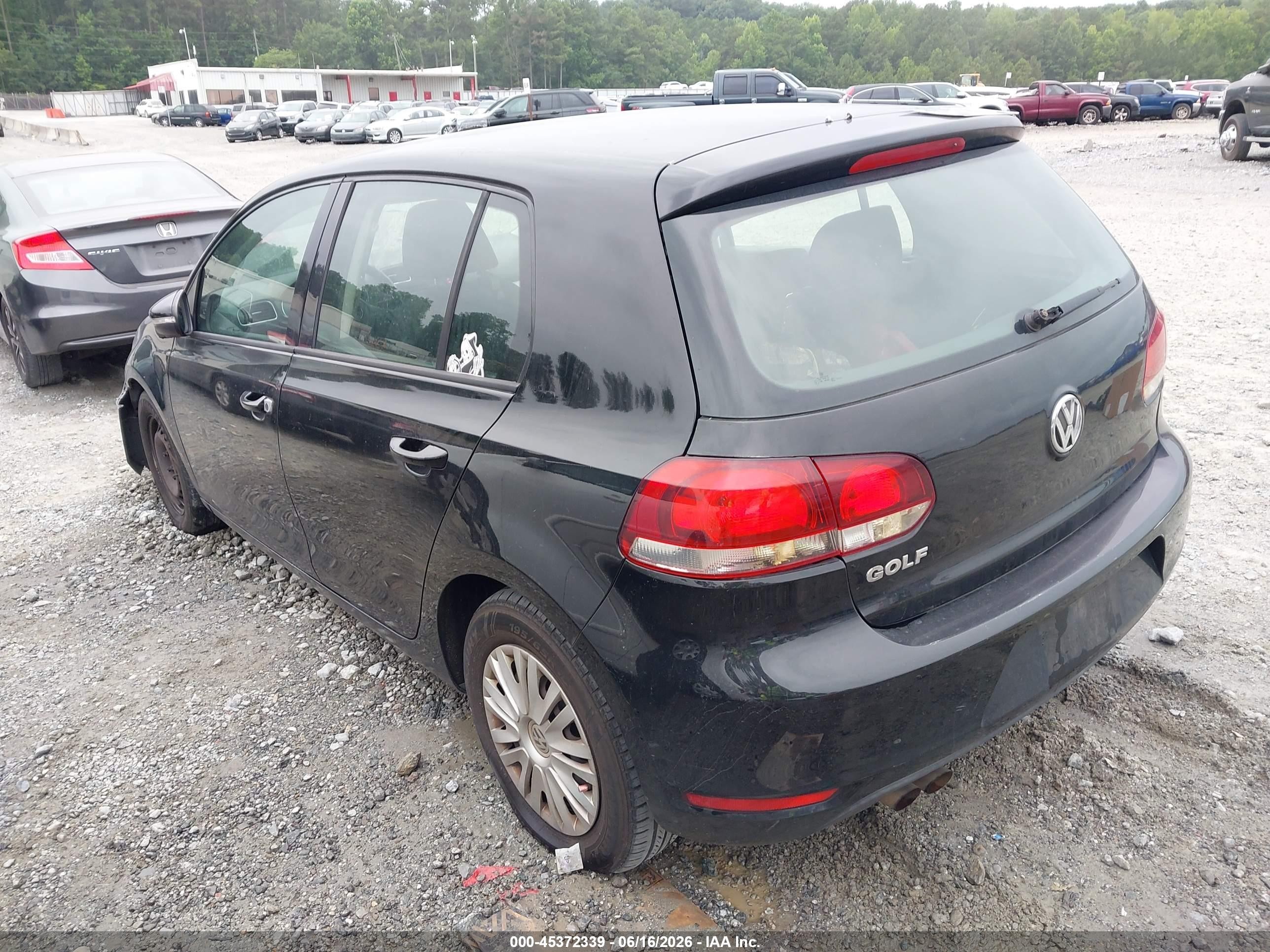 2013 Volkswagen Golf 2.5l 4-door Black vin: WVWDB7AJ6DW122005