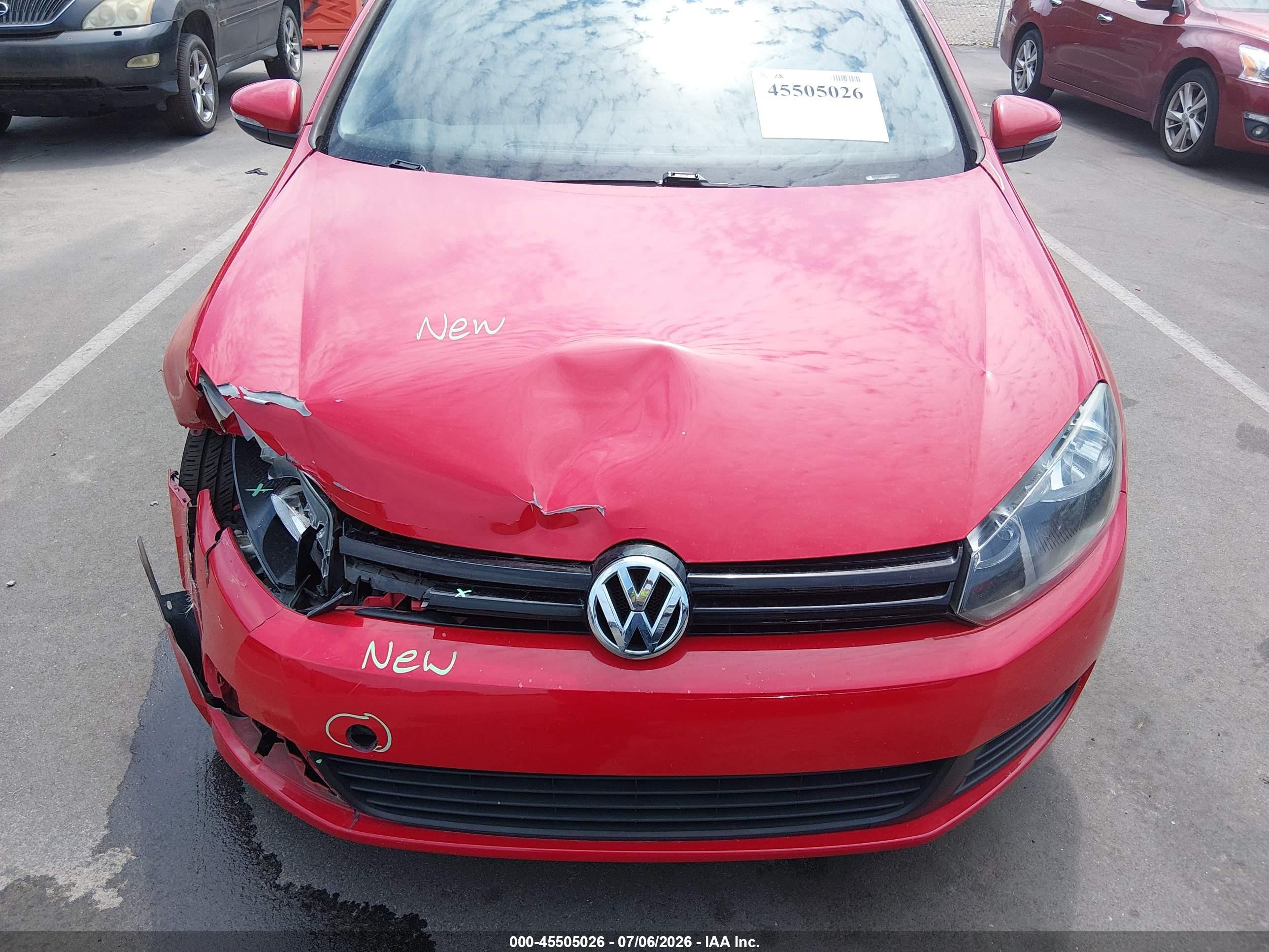 2014 Volkswagen Golf 2.5l (a6) (no Longer Orderable) Красный vin: WVWDB7AJ6EW001654