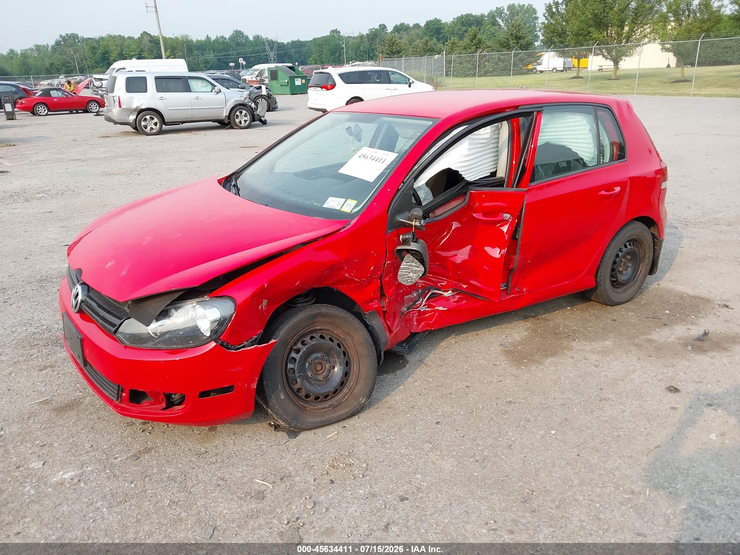 2014 Volkswagen Golf 2.5l (a6) (no Longer Orderable) Красный vin: WVWDB7AJ6EW010144