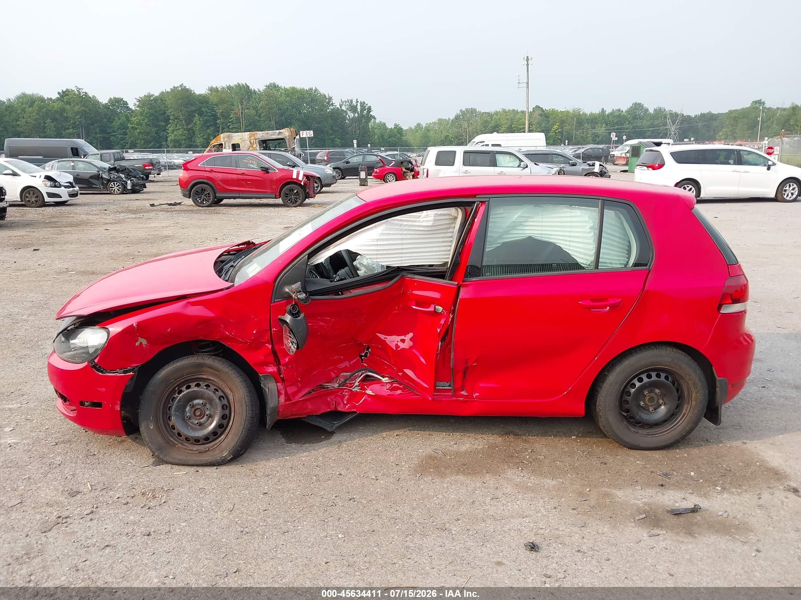 2014 Volkswagen Golf 2.5l (a6) (no Longer Orderable) Красный vin: WVWDB7AJ6EW010144