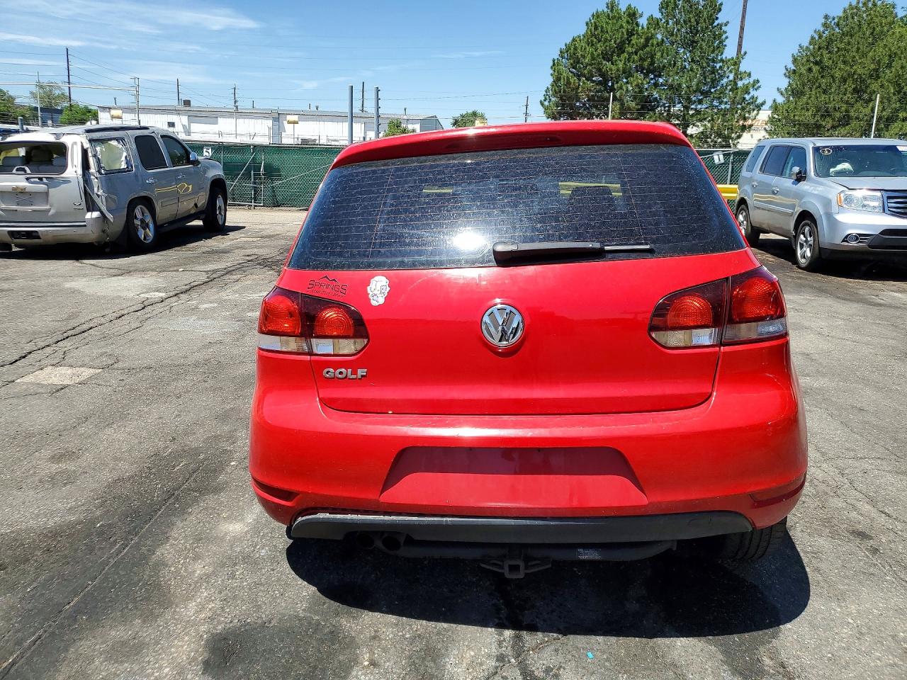 2010 Volkswagen Golf Red vin: WVWDB7AJ7AW090256