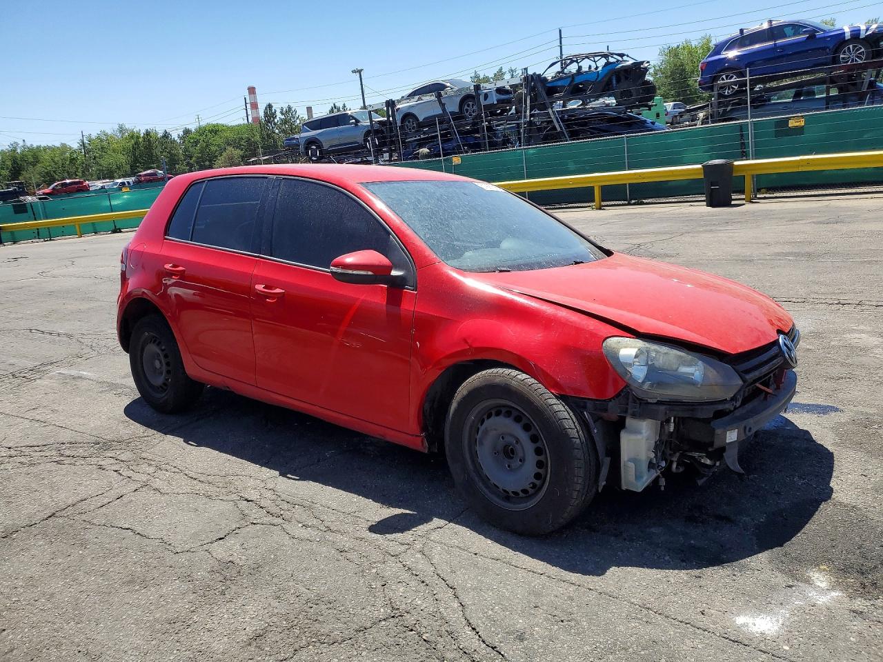 2010 Volkswagen Golf Red vin: WVWDB7AJ7AW090256