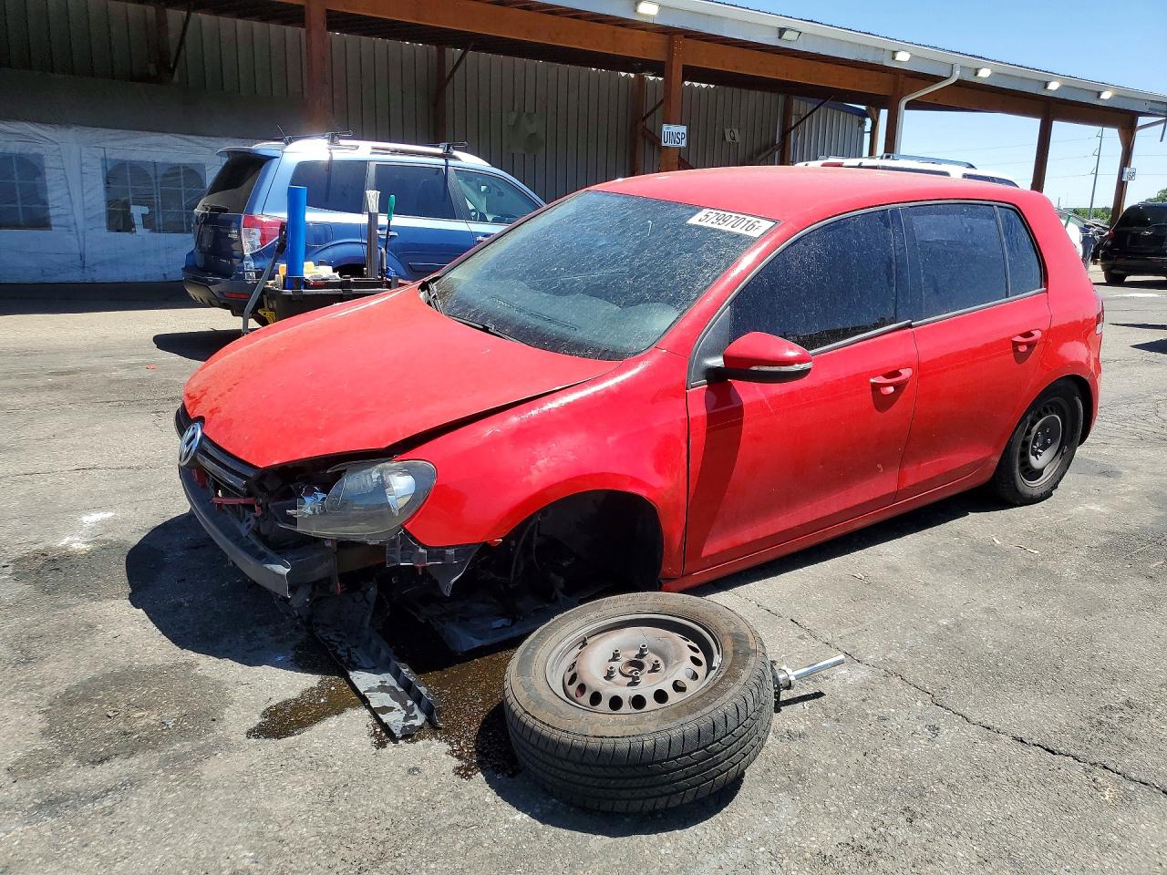 2010 Volkswagen Golf Red vin: WVWDB7AJ7AW090256