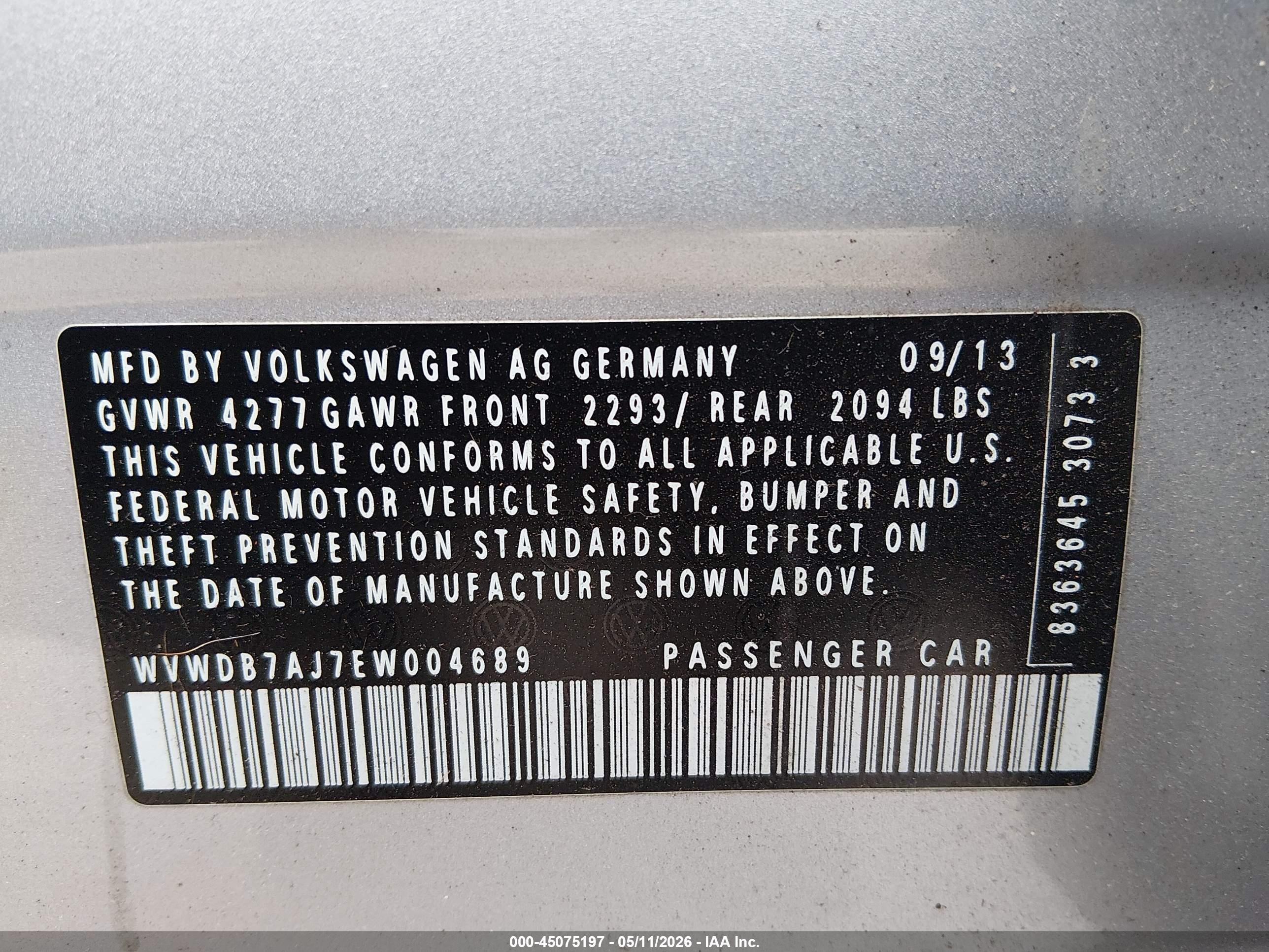 2014 Volkswagen Golf 2.5l Silver vin: WVWDB7AJ7EW004689