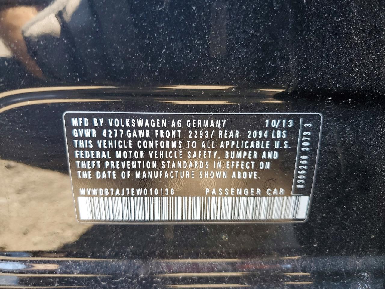 2014 Volkswagen Golf Black vin: WVWDB7AJ7EW010136