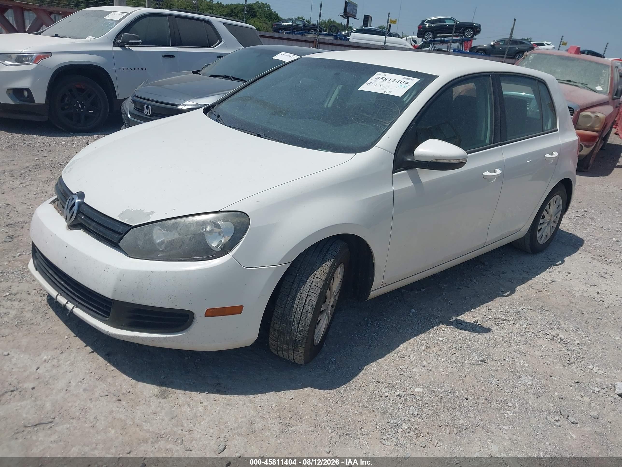 2012 Volkswagen Golf 2.5l 4-door White vin: WVWDB7AJ8CW259378