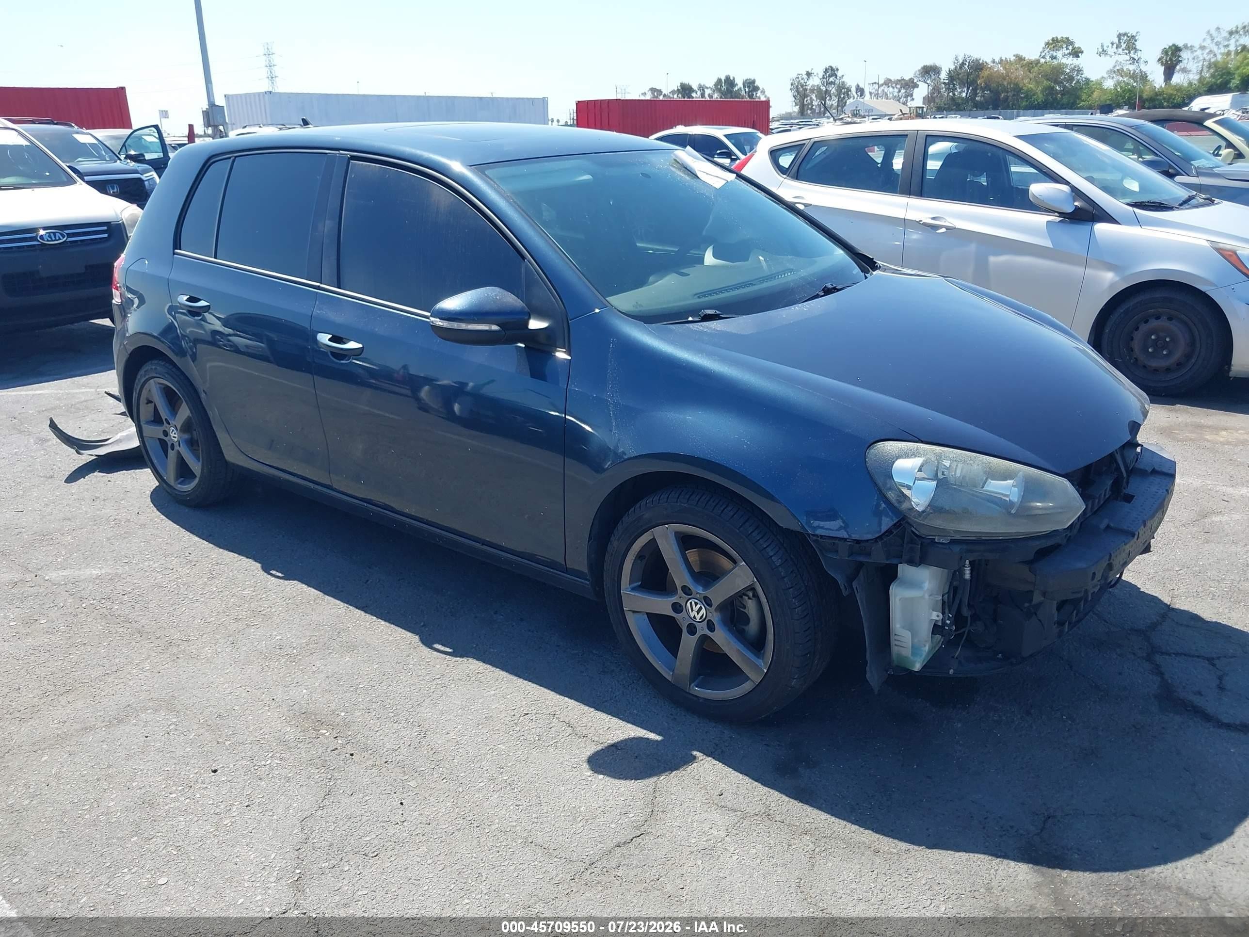 2012 Volkswagen Golf 2.5l 4-door Синий vin: WVWDB7AJ8CW315707
