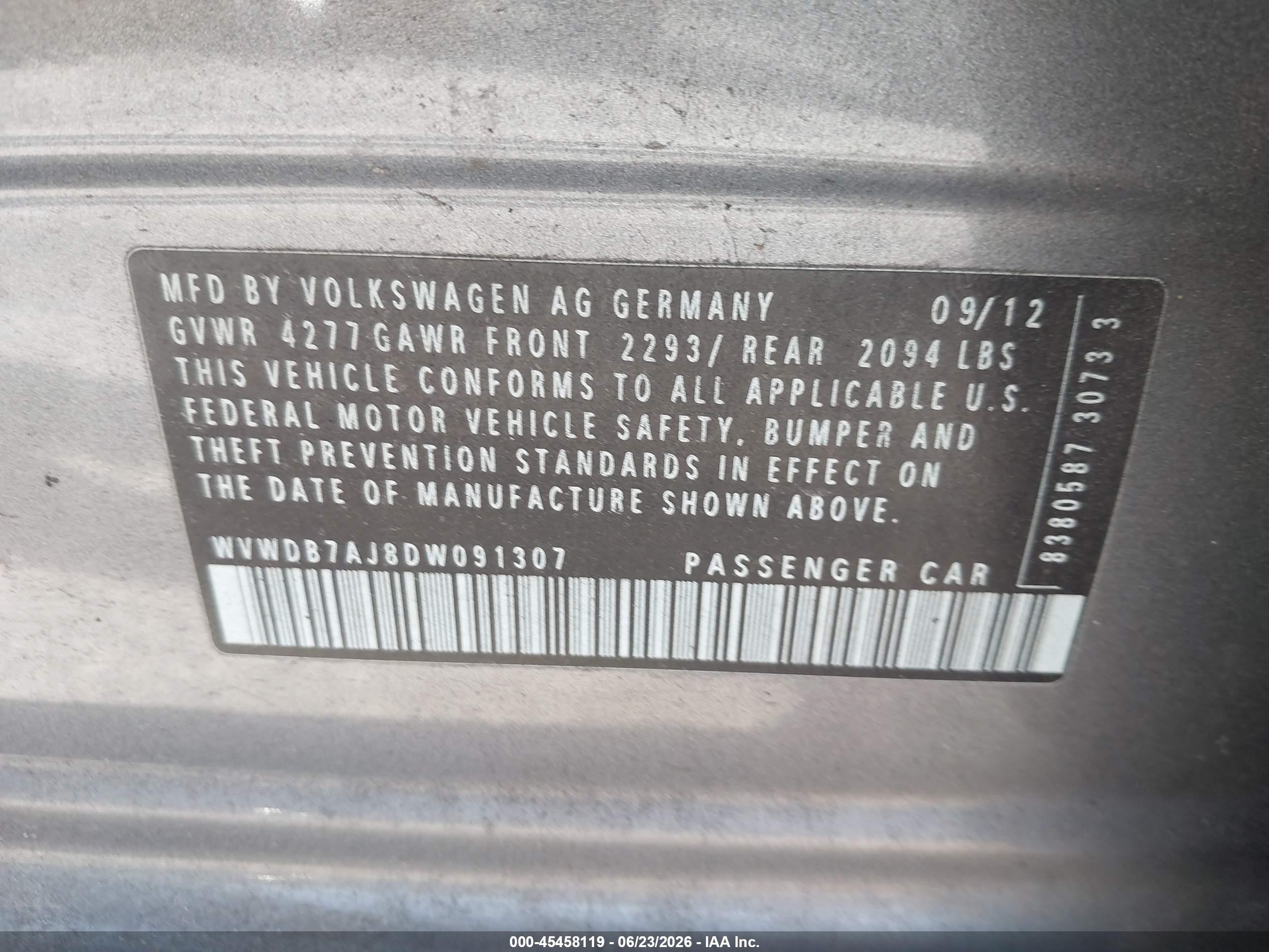 2013 Volkswagen Golf 2.5l 4-door Gray vin: WVWDB7AJ8DW091307