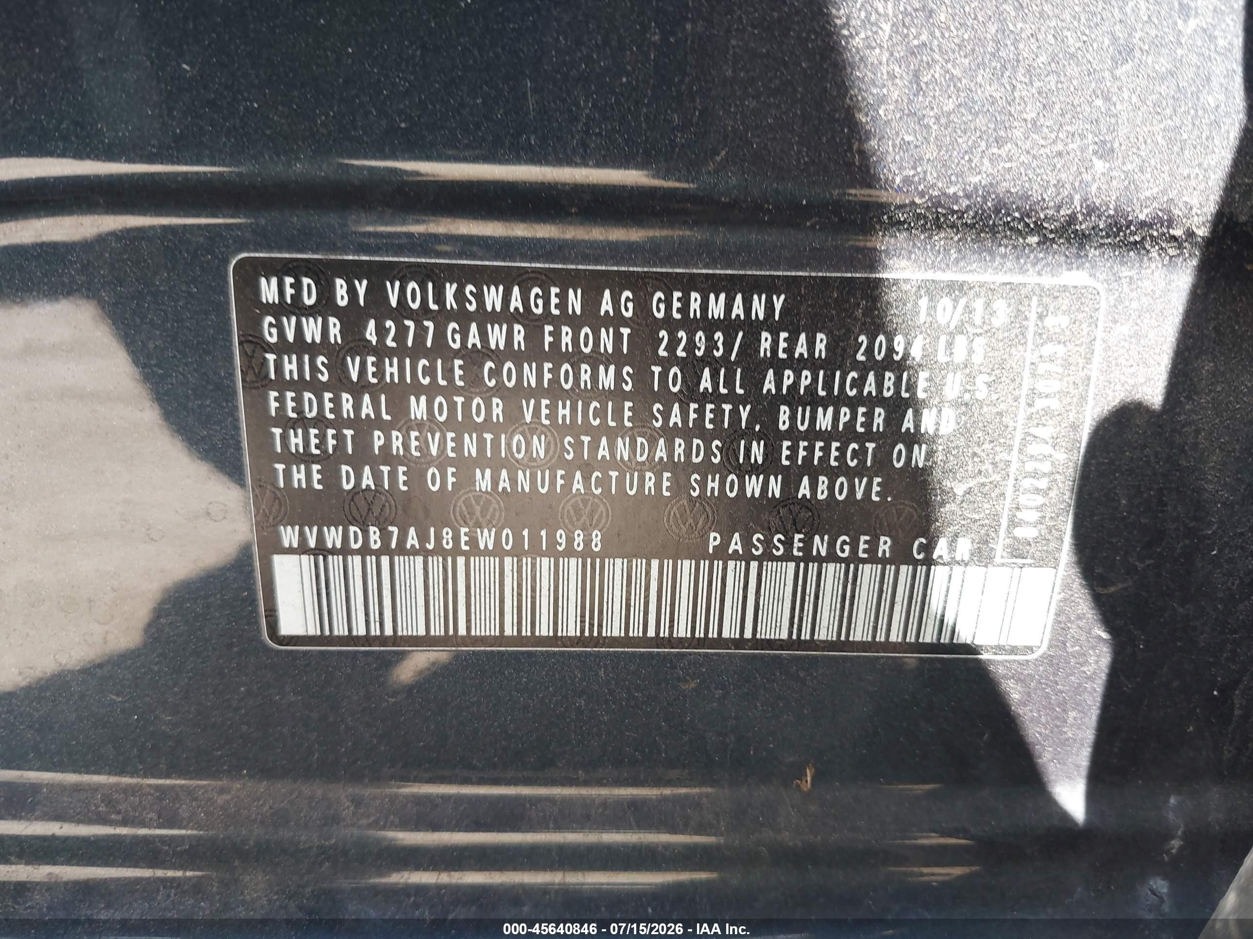 2014 Volkswagen Golf 2.5l (a6) (no Longer Orderable) Gray vin: WVWDB7AJ8EW011988