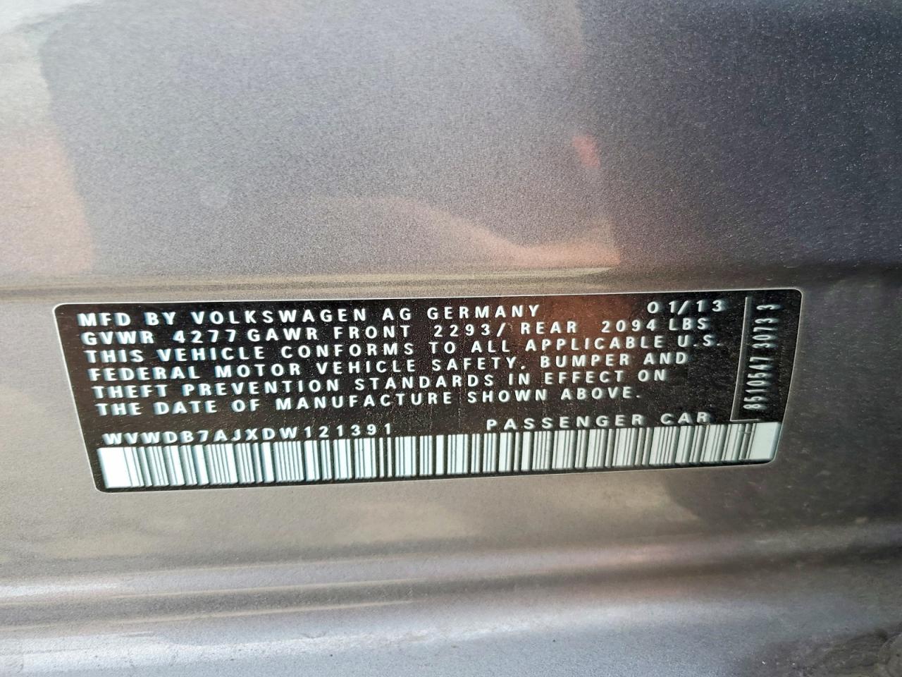 2013 Volkswagen Golf Gray vin: WVWDB7AJXDW121391