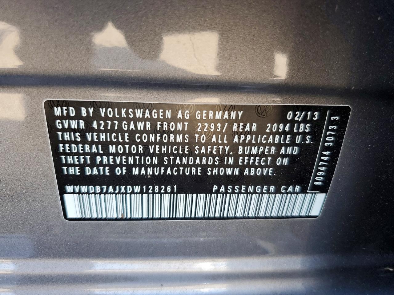 2013 Volkswagen Golf Gray vin: WVWDB7AJXDW128261