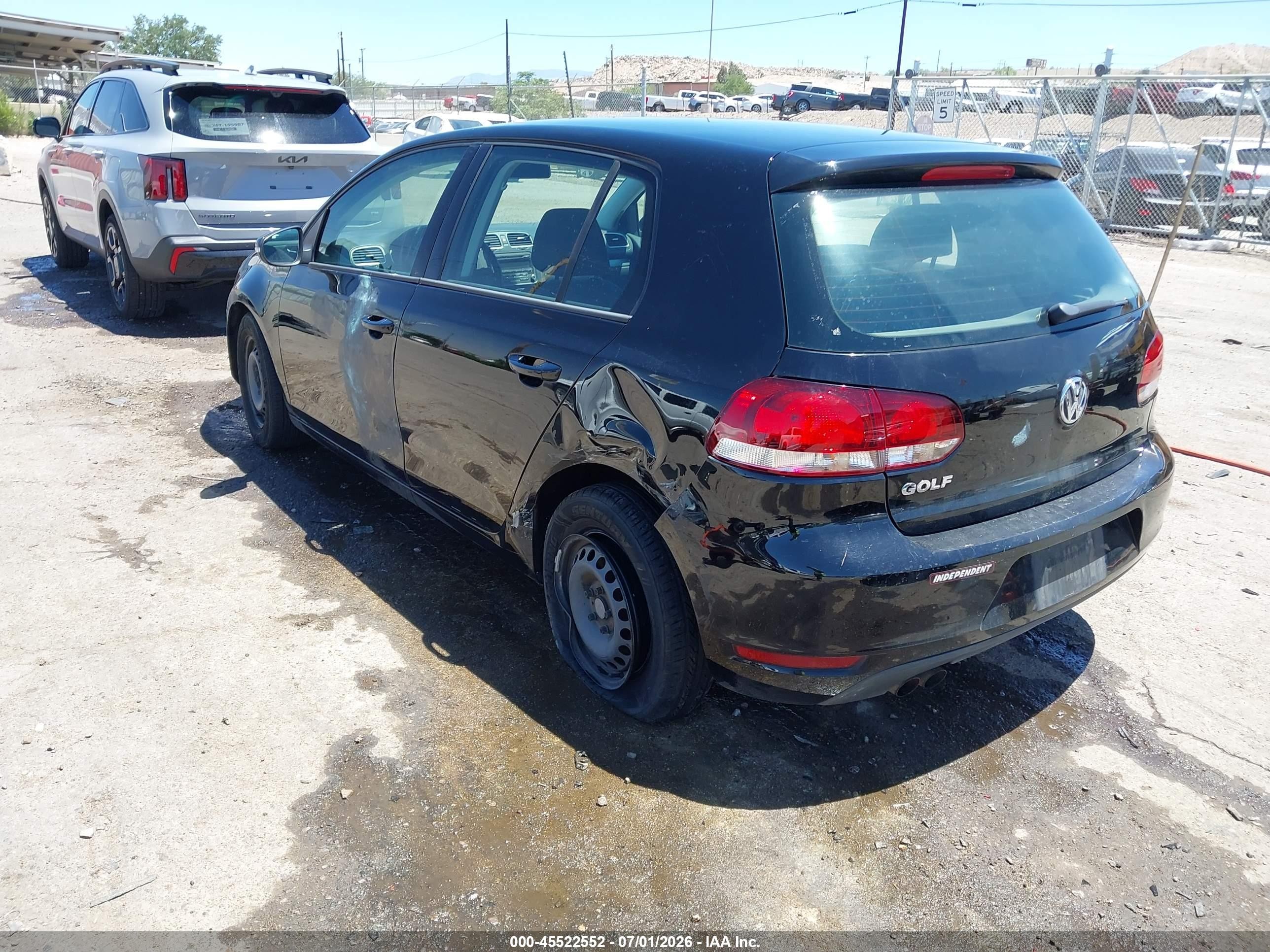 2014 Volkswagen Golf 2.5l (a6) (no Longer Orderable) Black vin: WVWDB7AJXEW010986