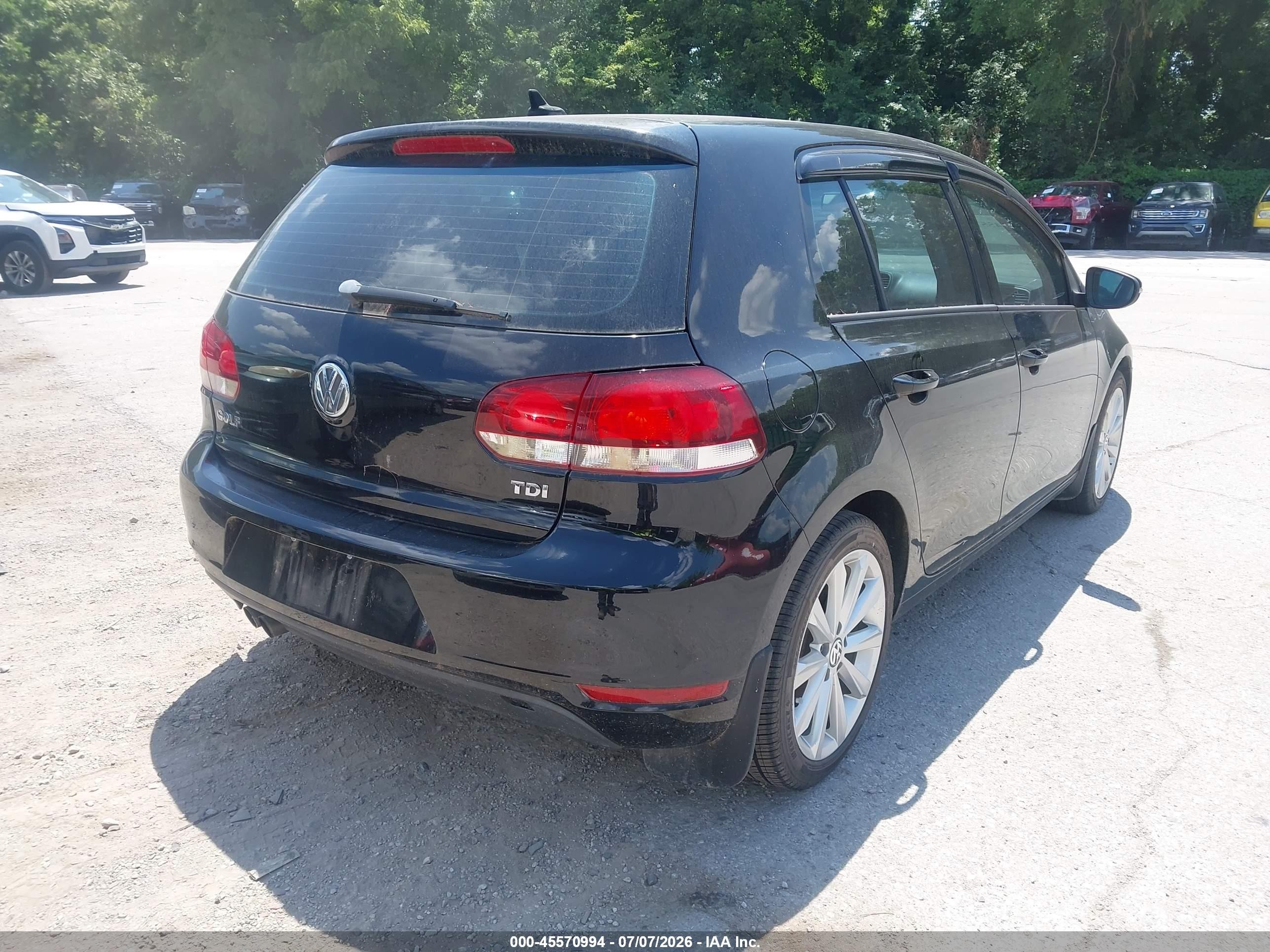 2014 Volkswagen Golf 2.0l Tdi Black vin: WVWDM7AJ0EW003197
