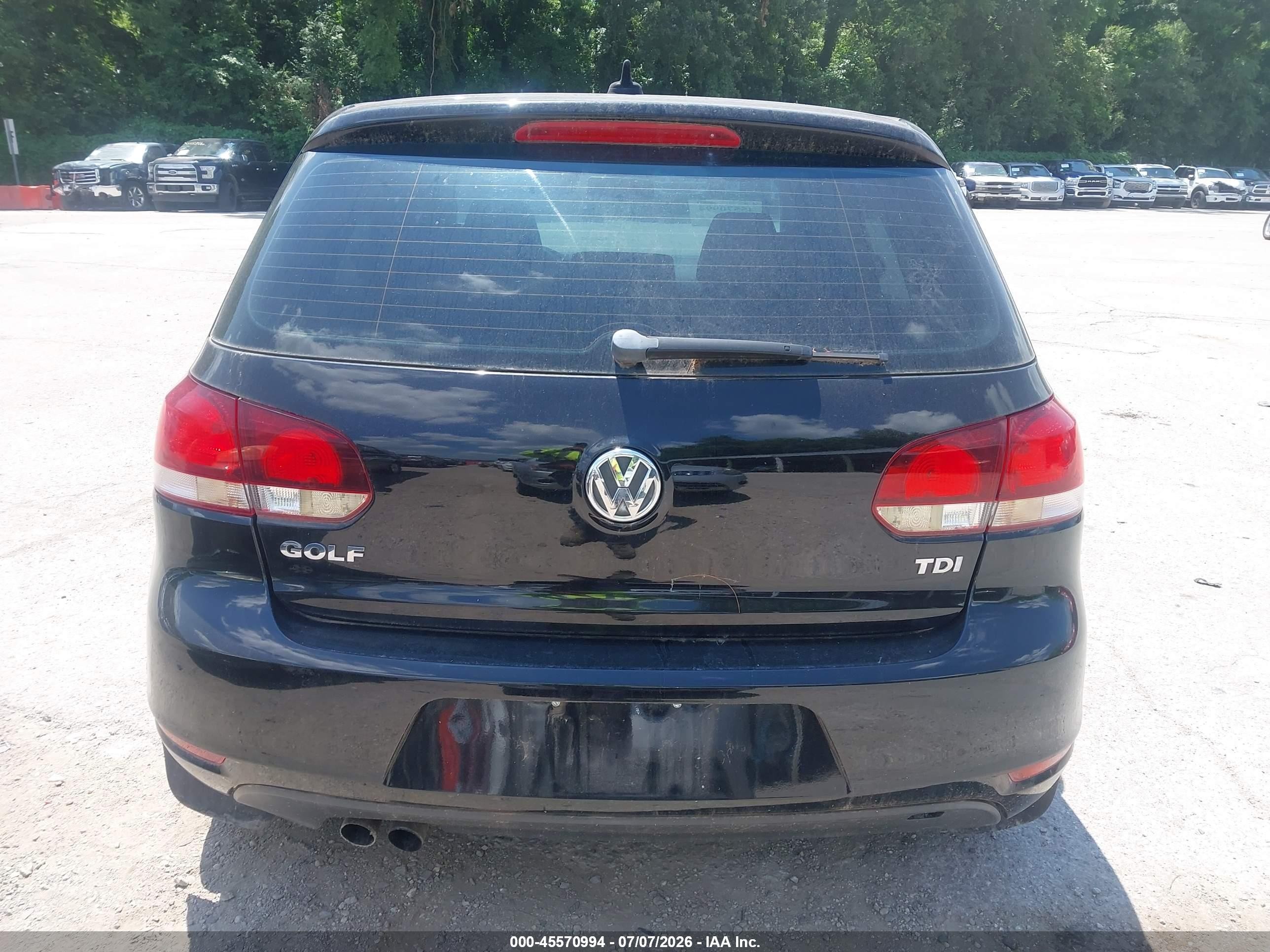 2014 Volkswagen Golf 2.0l Tdi Black vin: WVWDM7AJ0EW003197