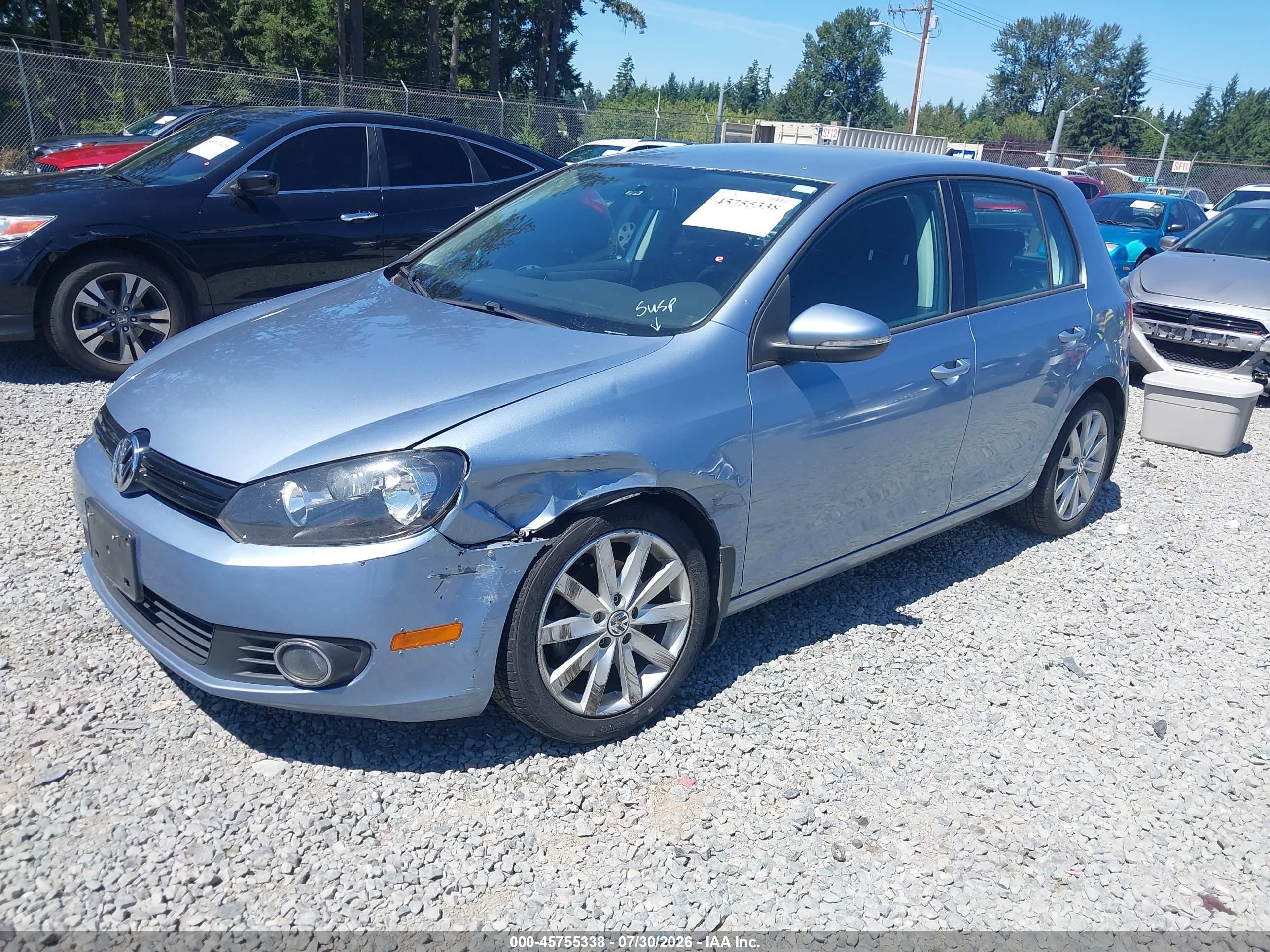 2010 Volkswagen Golf Tdi Light Blue vin: WVWDM7AJ8AW299905