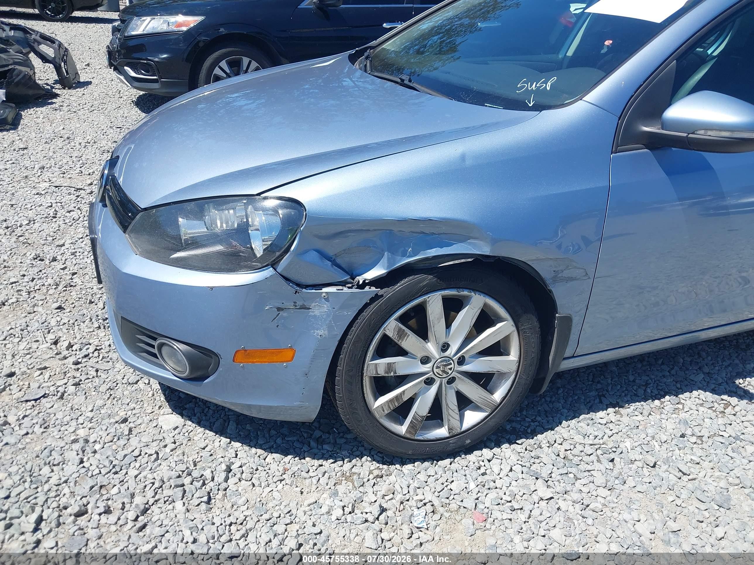 2010 Volkswagen Golf Tdi Light Blue vin: WVWDM7AJ8AW299905