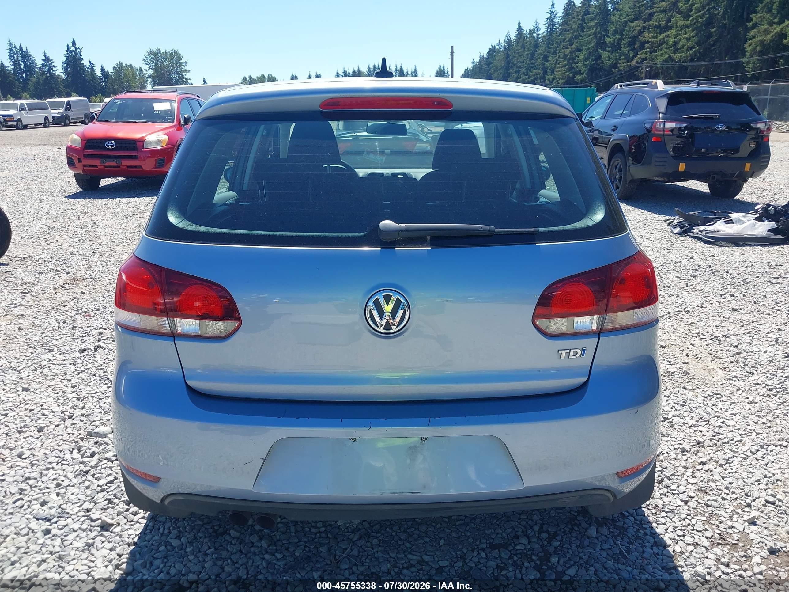 2010 Volkswagen Golf Tdi Light Blue vin: WVWDM7AJ8AW299905