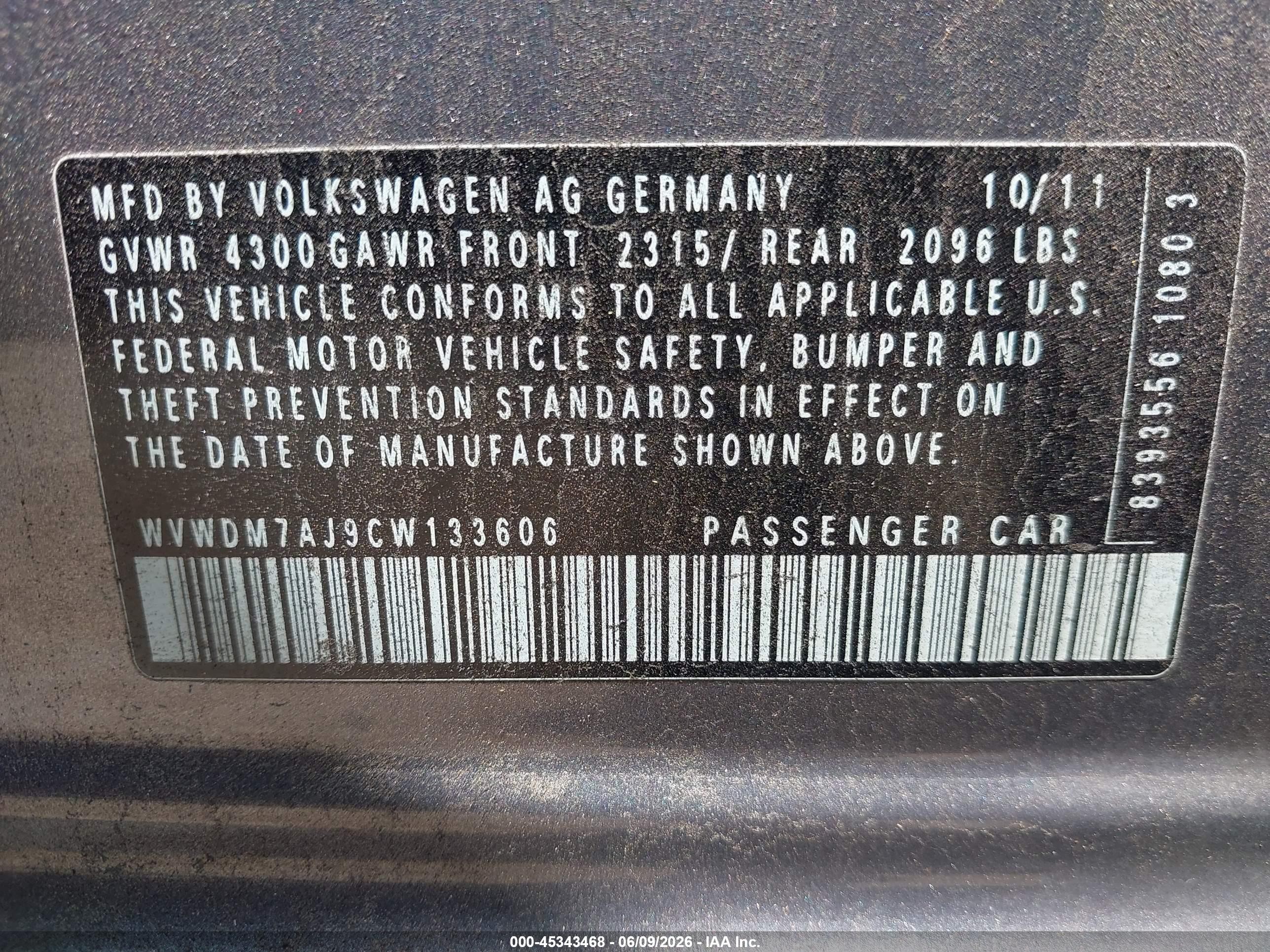 2012 Volkswagen Golf Tdi 4-door Gray vin: WVWDM7AJ9CW133606