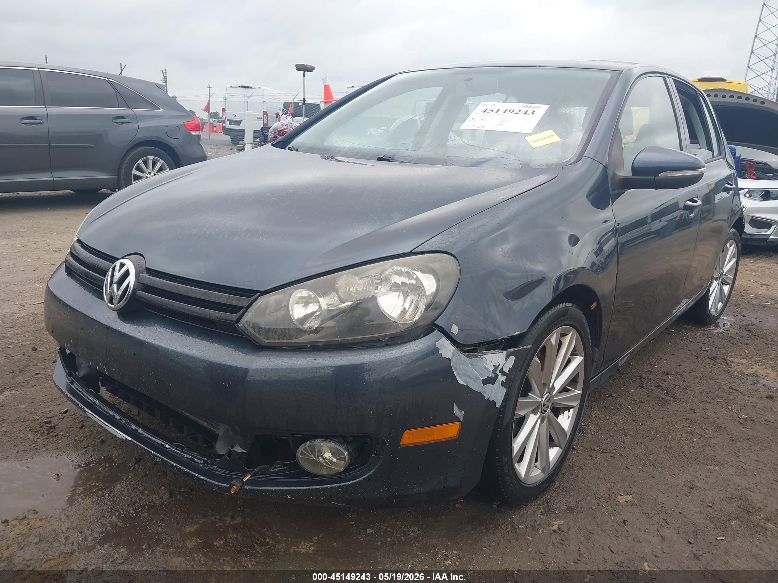 2012 Volkswagen Golf Tdi 4-door Dark Blue vin: WVWDM7AJ9CW296983