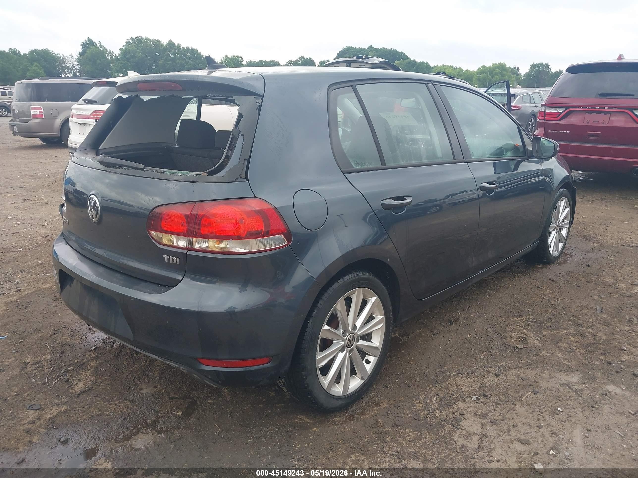 2012 Volkswagen Golf Tdi 4-door Dark Blue vin: WVWDM7AJ9CW296983