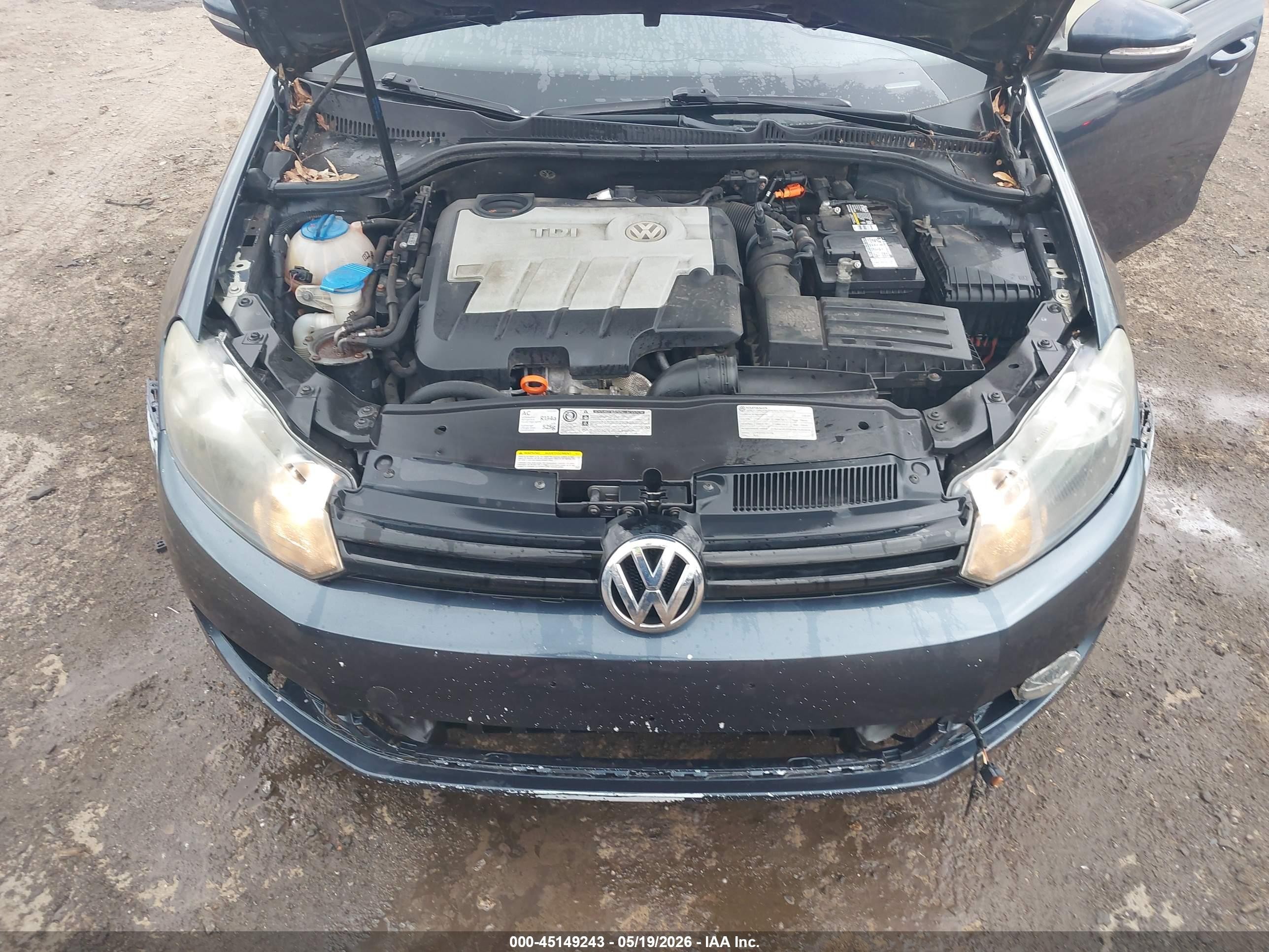 2012 Volkswagen Golf Tdi 4-door Dark Blue vin: WVWDM7AJ9CW296983