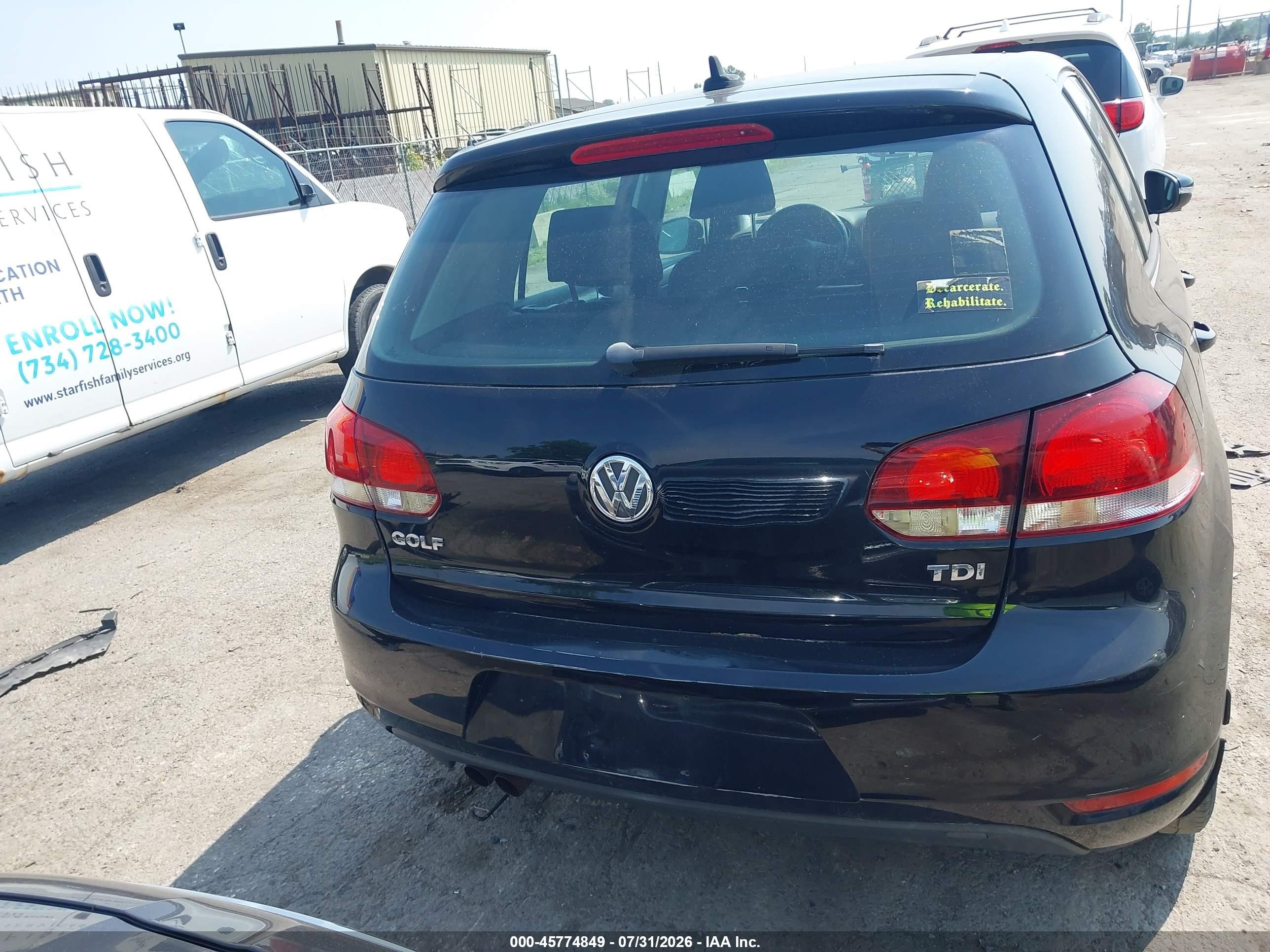 2014 Volkswagen Golf 2.0l Tdi Черный vin: WVWDM7AJ9EW000203