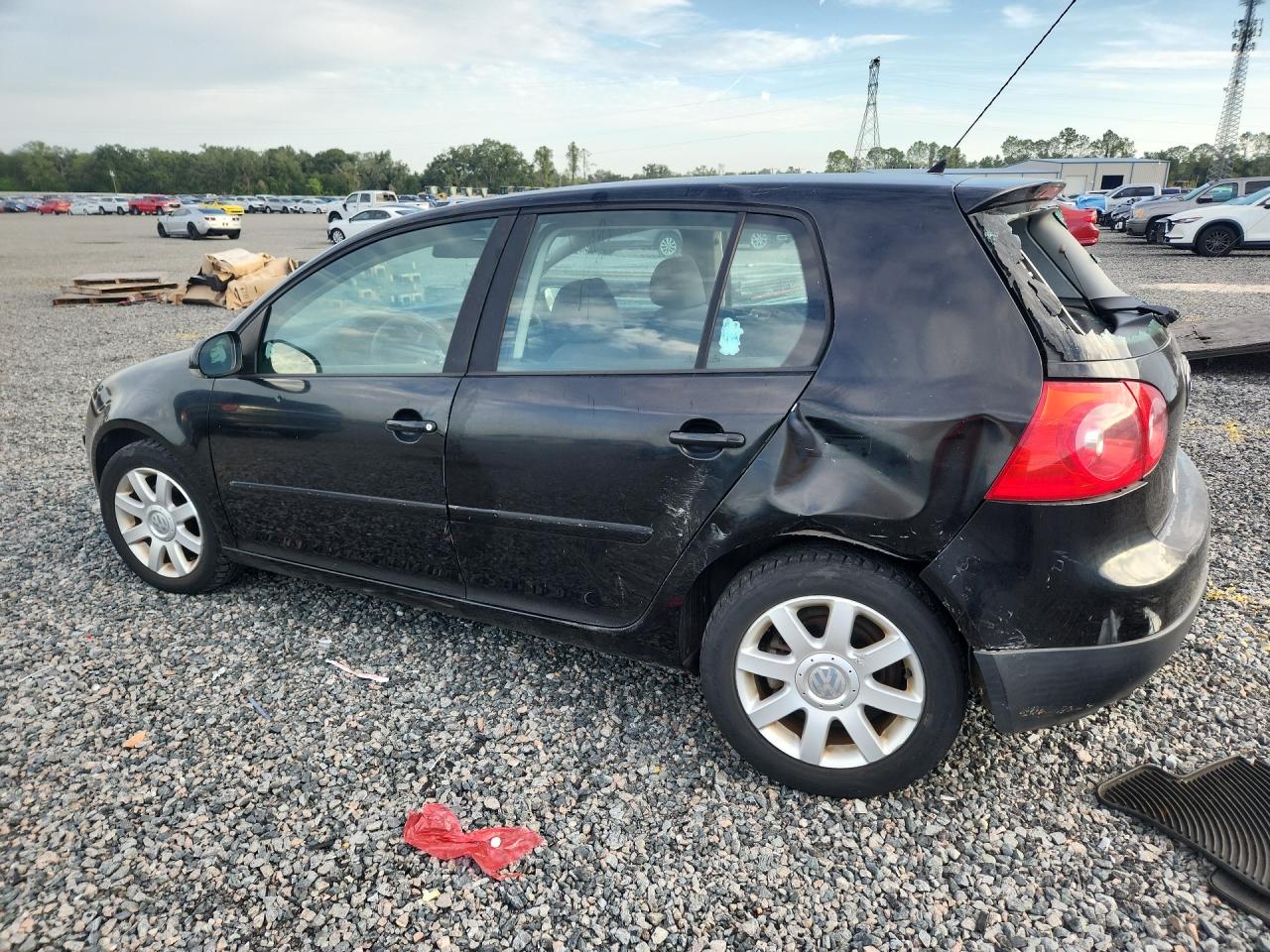2007 Volkswagen Rabbit Black vin: WVWDS71K17W093347
