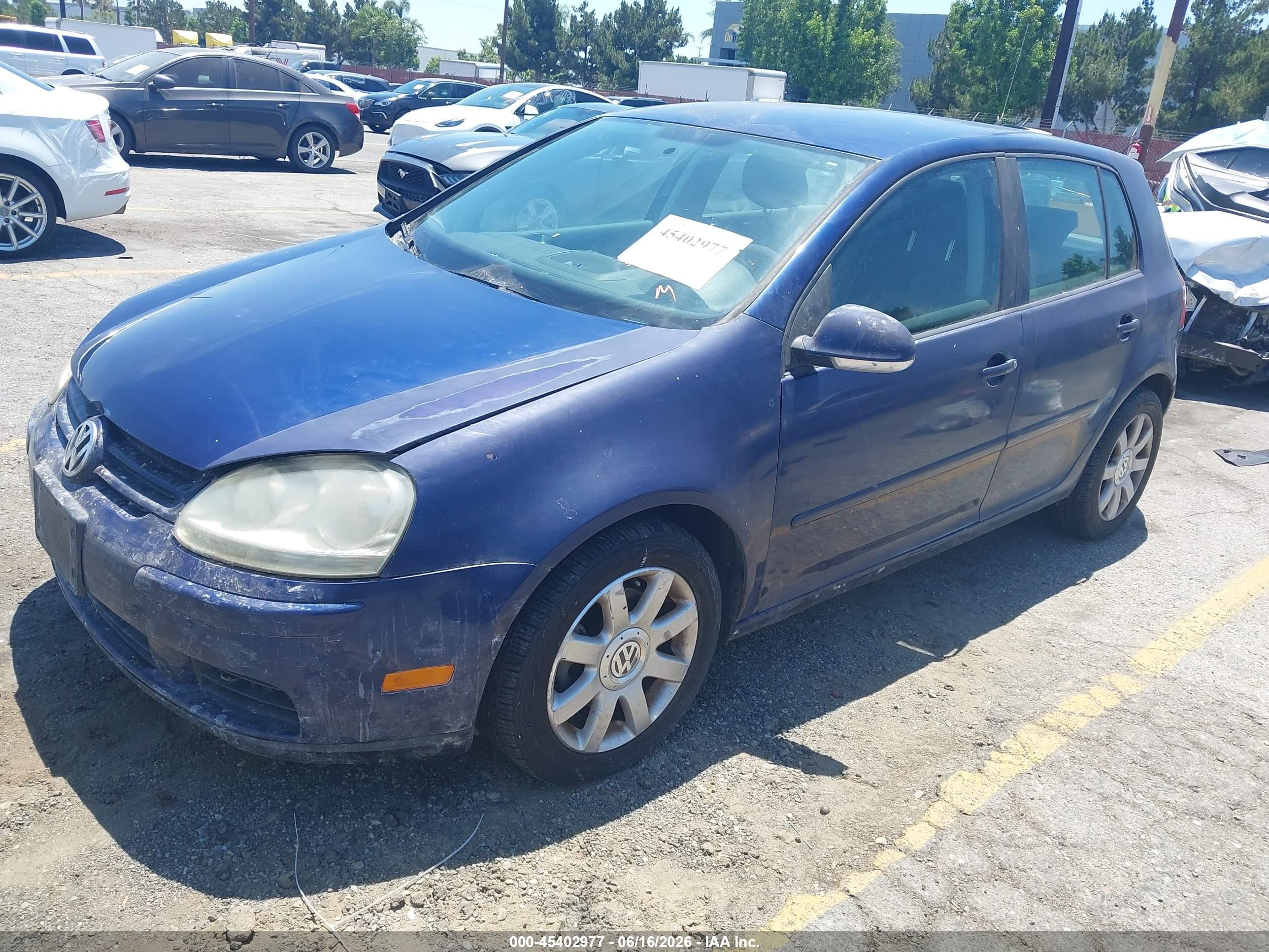 2007 Volkswagen Rabbit 4-door Blue vin: WVWDS71K57W047665