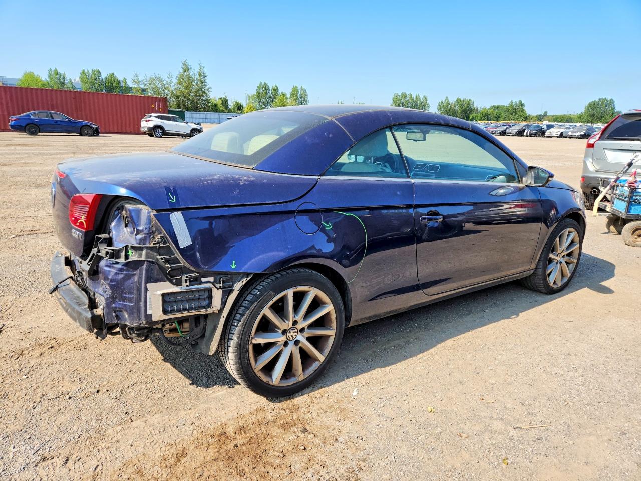 2009 Volkswagen Eos Lux Blue vin: WVWEA71F59V012059