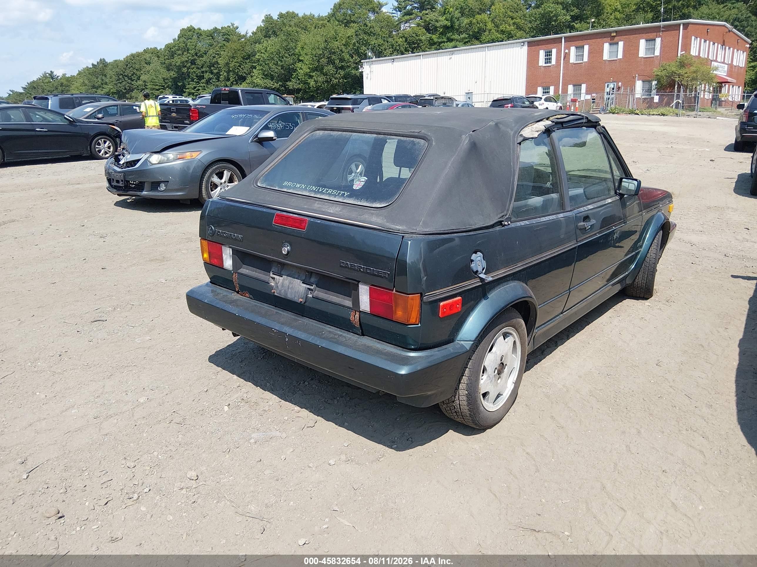 1991 Volkswagen Cabriolet Etienne Aigner Зеленый vin: WVWEB5157MK009473