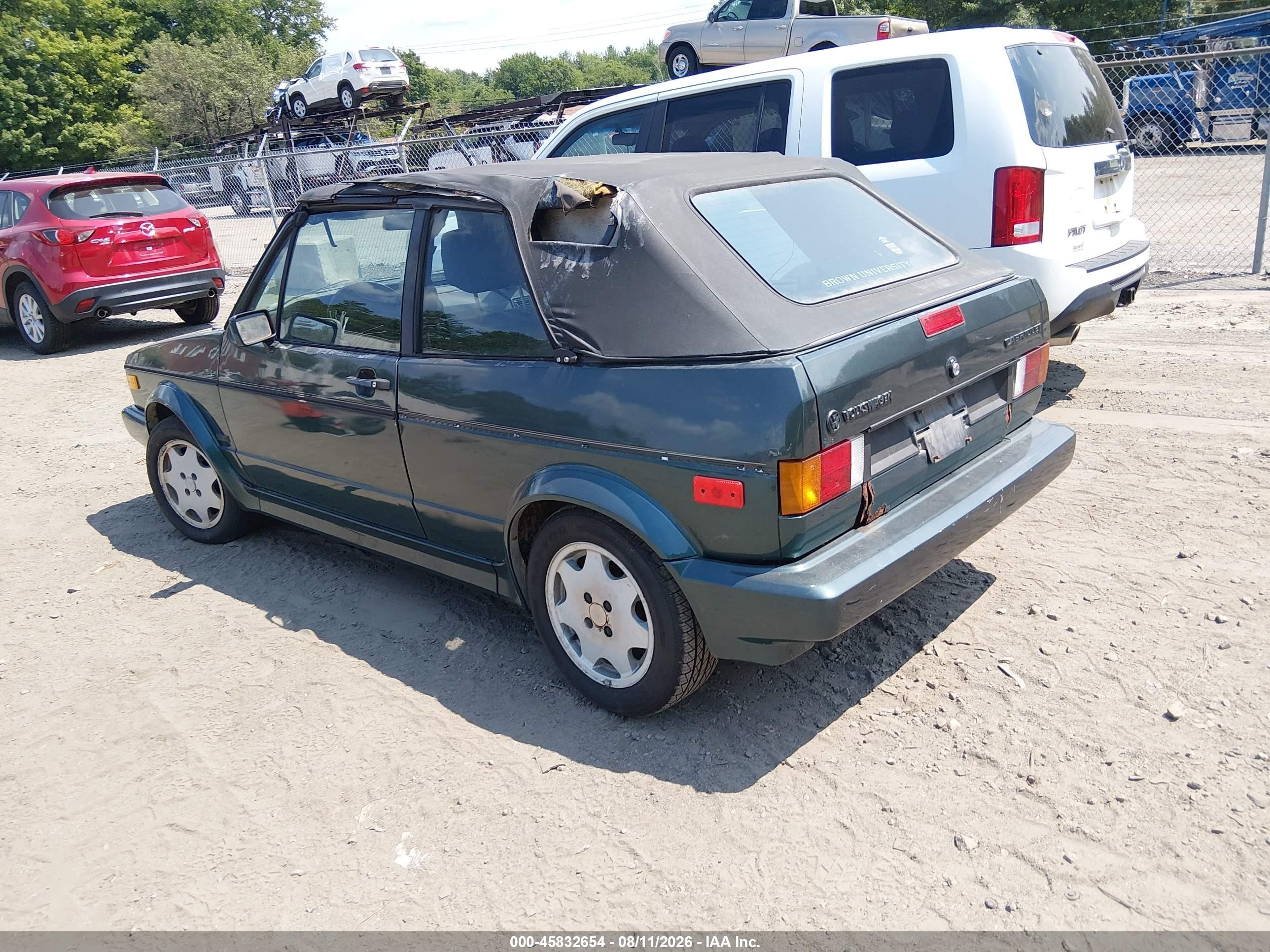 1991 Volkswagen Cabriolet Etienne Aigner Зеленый vin: WVWEB5157MK009473