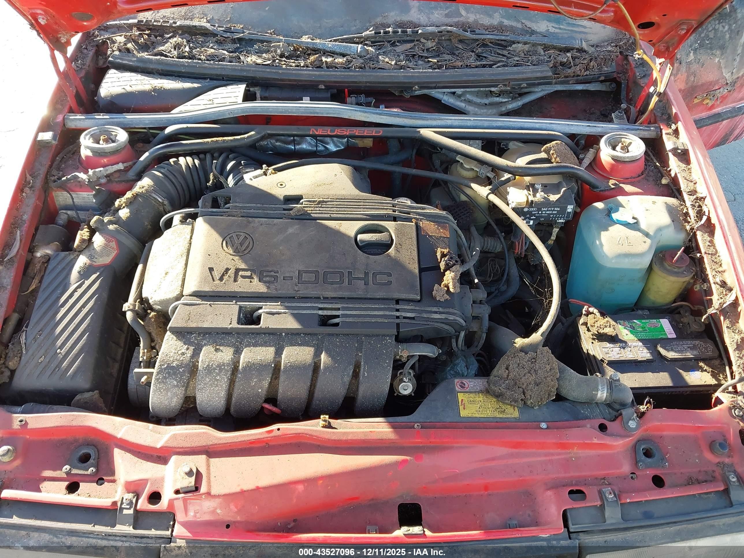 1992 Volkswagen Corrado Slc Red vin: WVWED4509NK004649