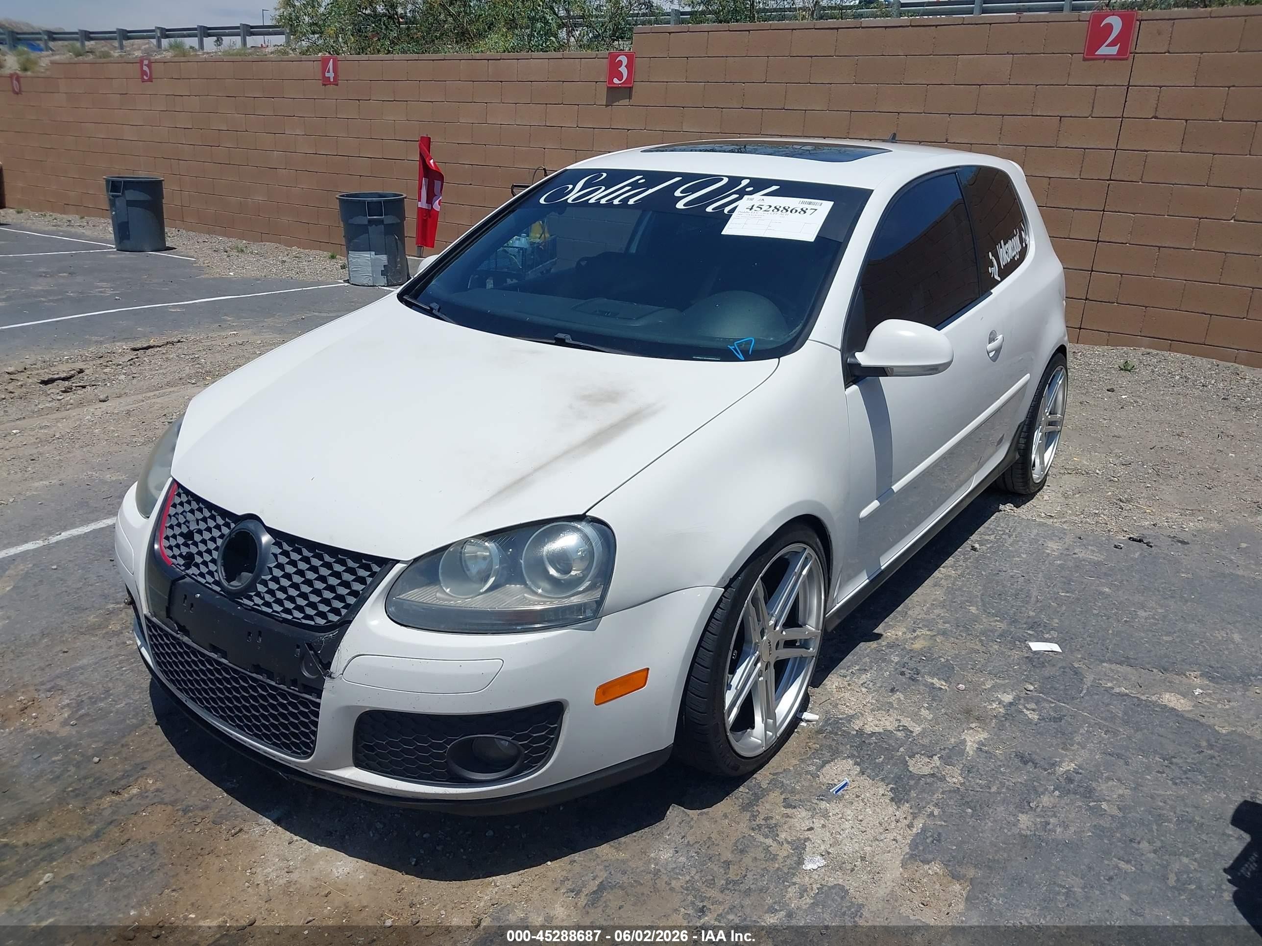 2009 Volkswagen Gti 2-door White vin: WVWED71K49W098284