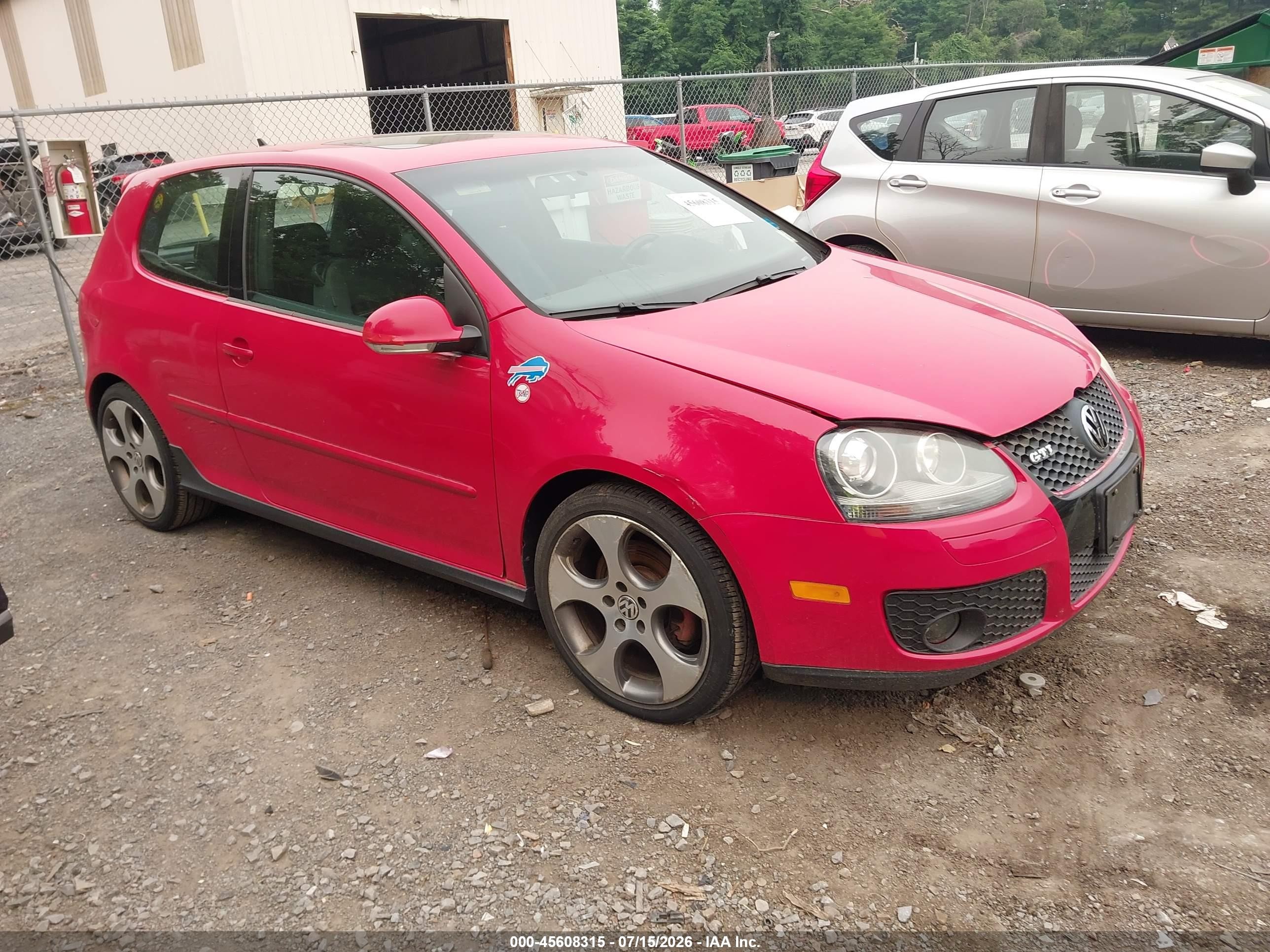 2009 Volkswagen Gti 2-door Red vin: WVWED71K79W133870