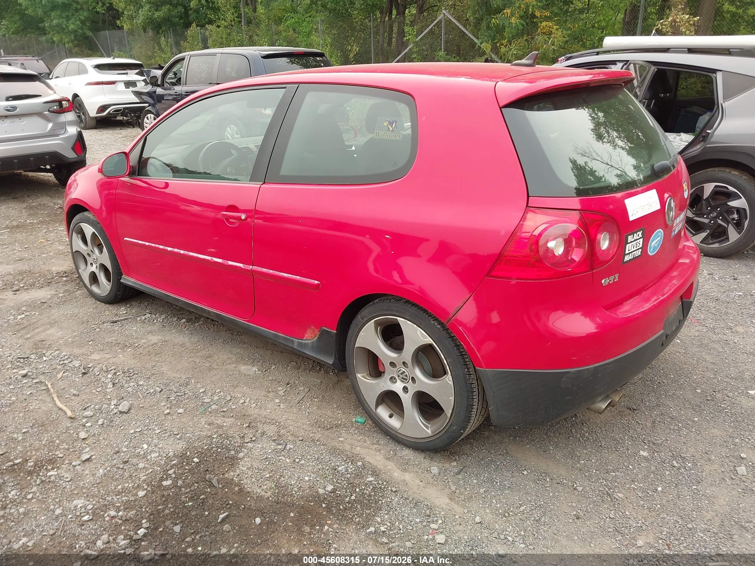 2009 Volkswagen Gti 2-door Red vin: WVWED71K79W133870