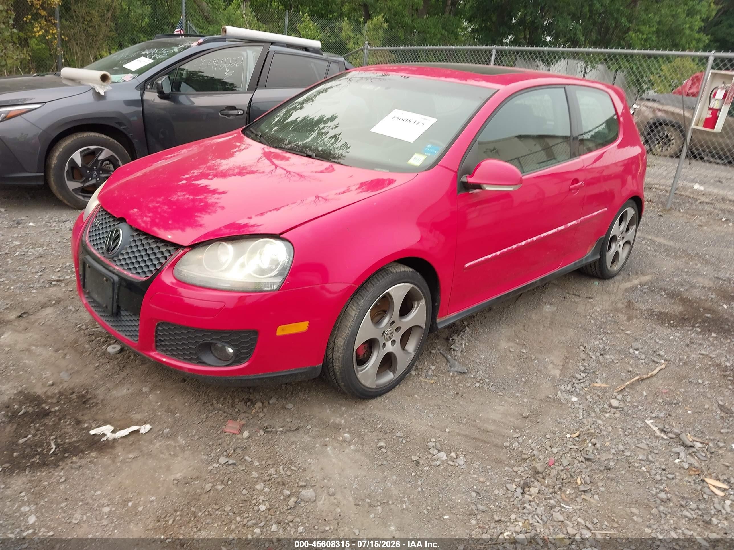 2009 Volkswagen Gti 2-door Red vin: WVWED71K79W133870