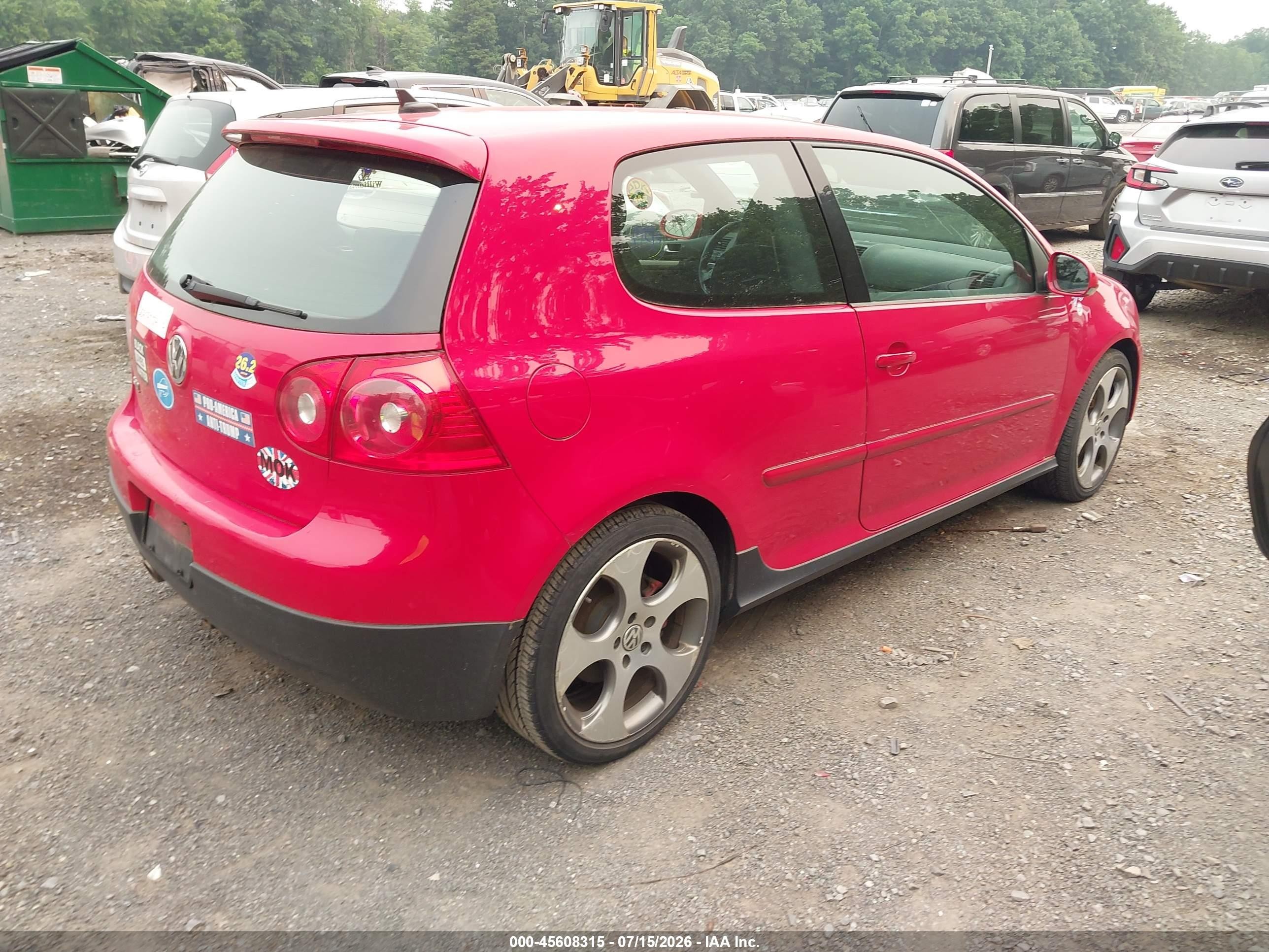 2009 Volkswagen Gti 2-door Red vin: WVWED71K79W133870
