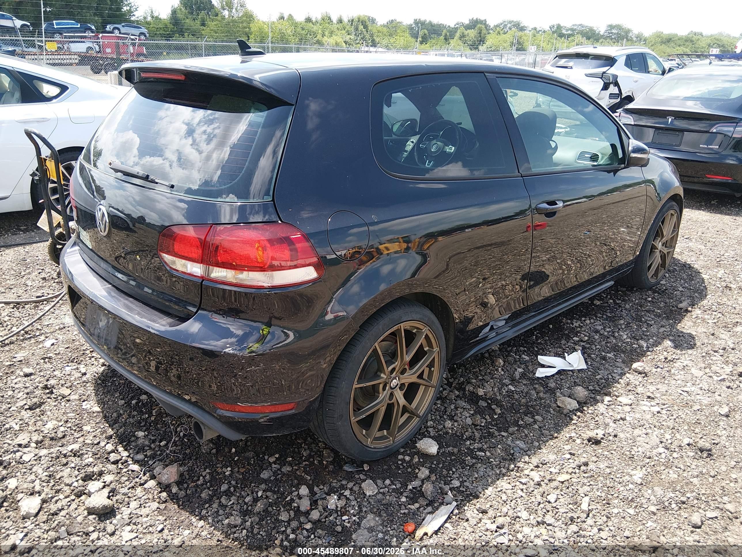 2012 Volkswagen Gti 2-door Black vin: WVWED7AJ2CW242316