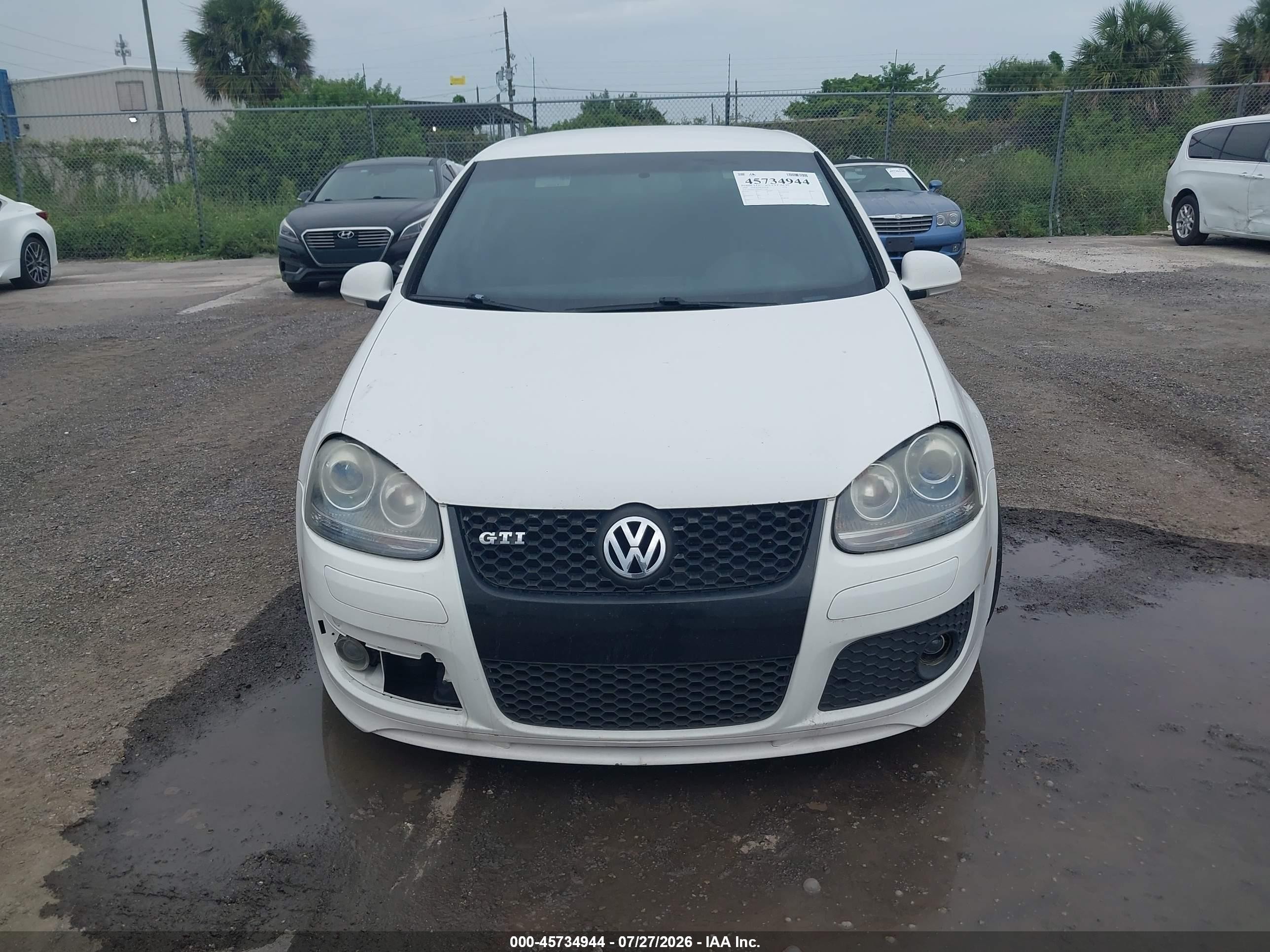 2009 Volkswagen Gti 2-door White vin: WVWEV71K09W115238