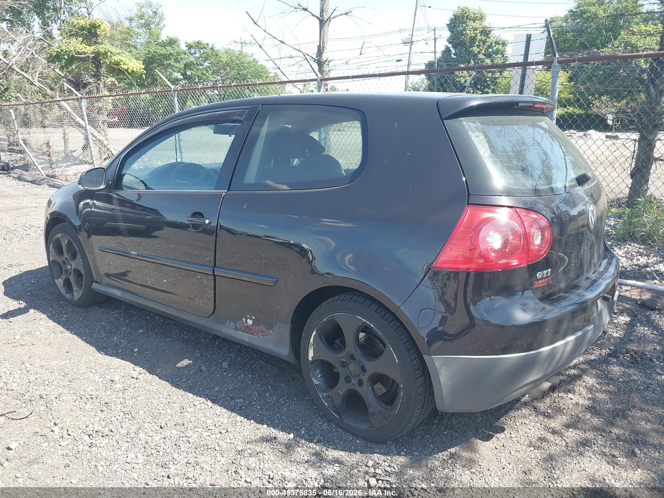 2007 Volkswagen Gti 2-door (m6) Black vin: WVWEV71K27W133835