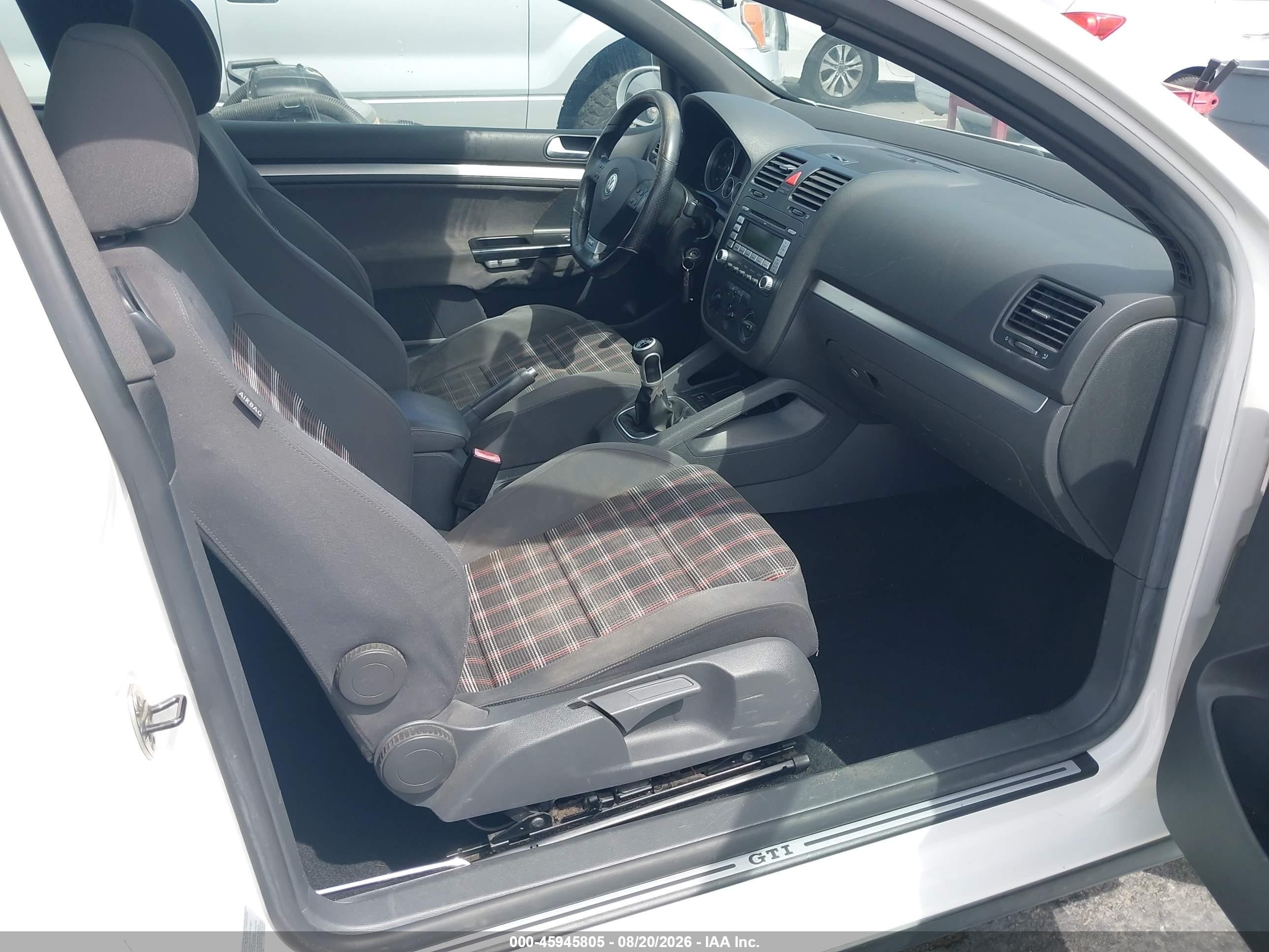 2008 Volkswagen Gti 2-door White vin: WVWEV71K38W025287