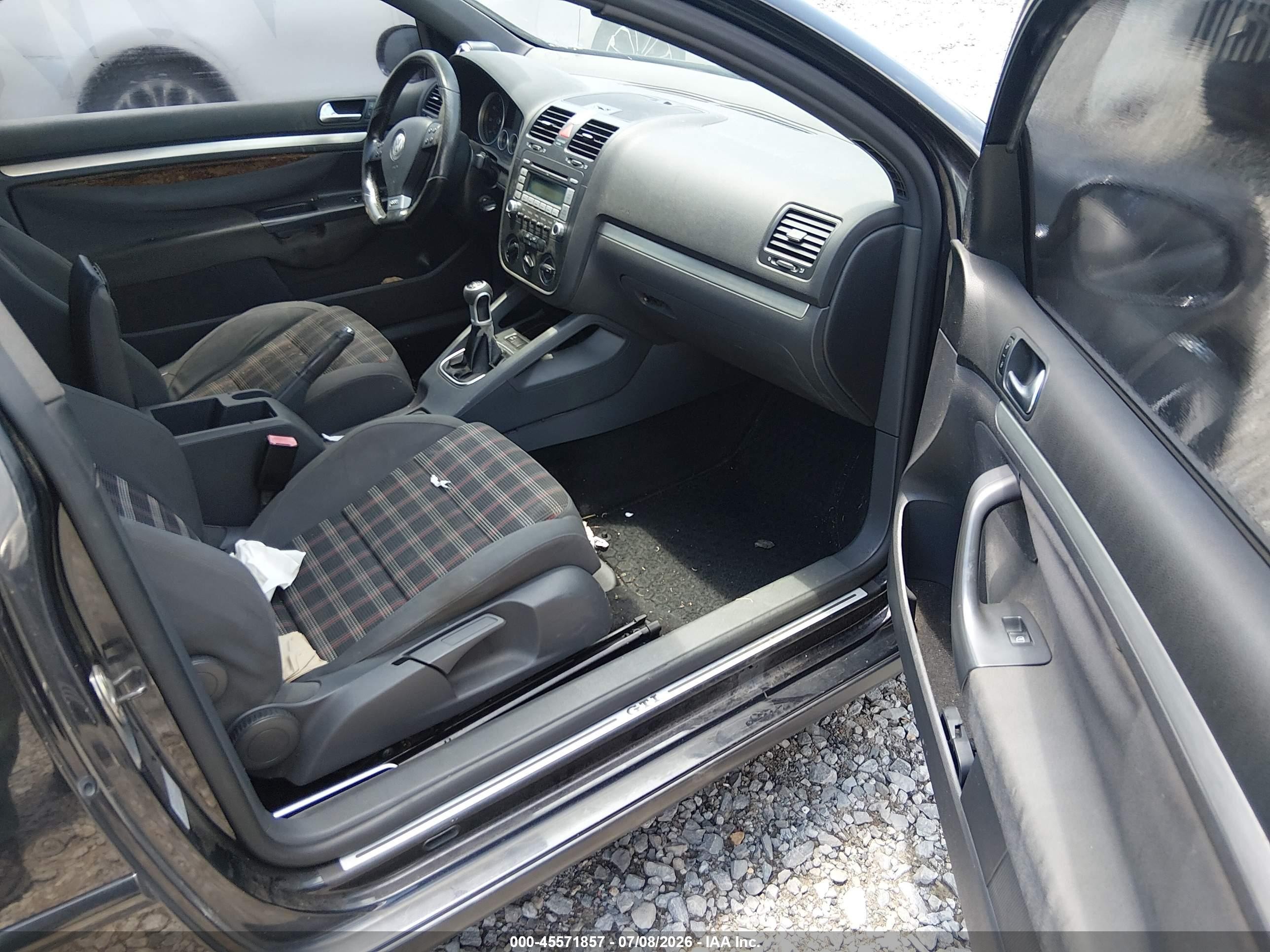2008 Volkswagen Gti 2-door Black vin: WVWEV71K48W117489