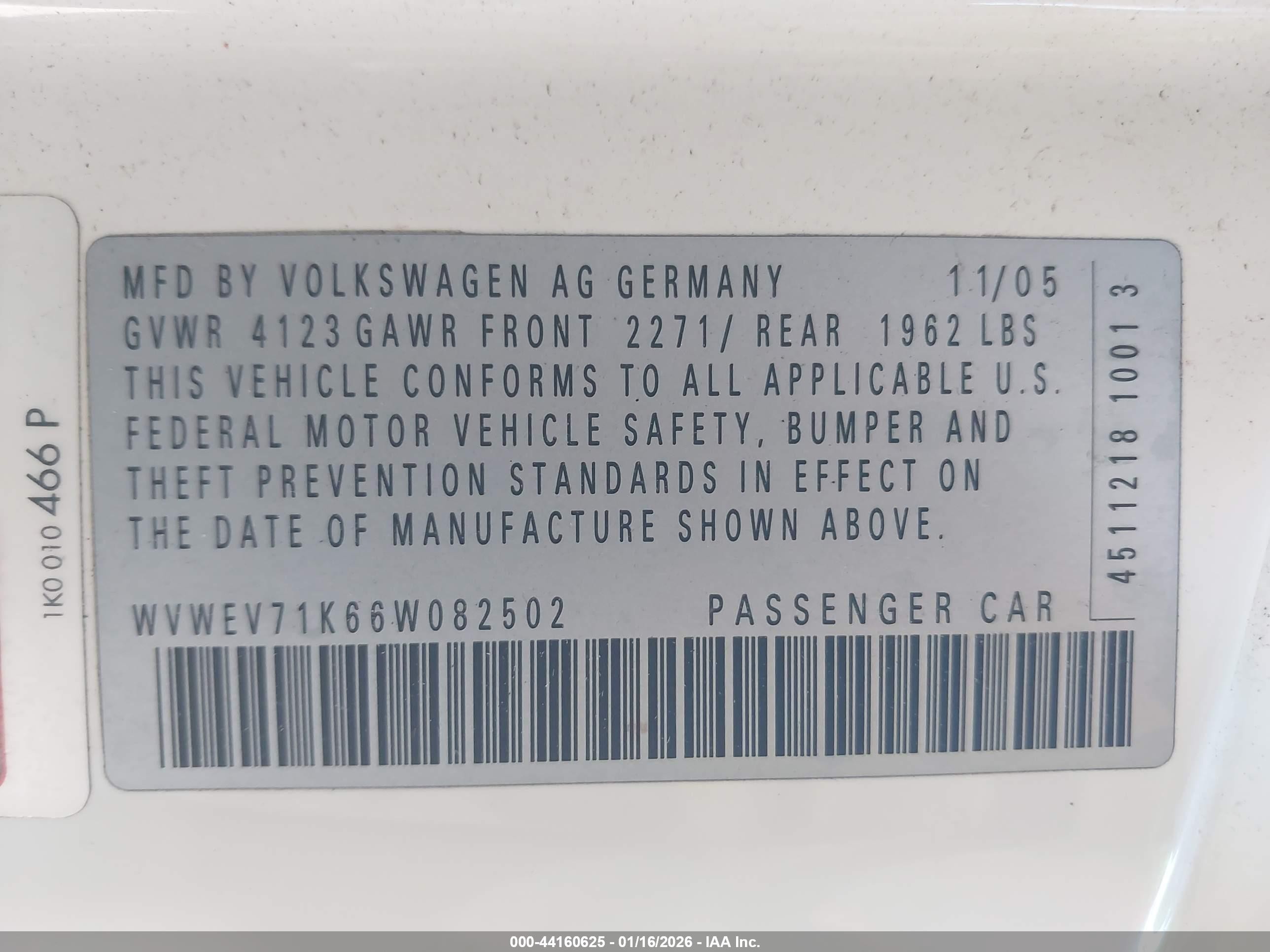 2006 Volkswagen Gti 2-door Белый vin: WVWEV71K66W082502
